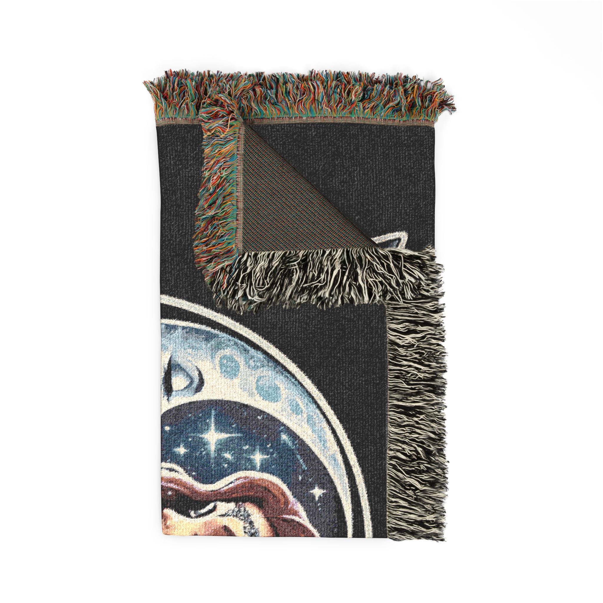 Mistress Moon Woven Blanket | Vintage Art Deco Goddess Throw mm3