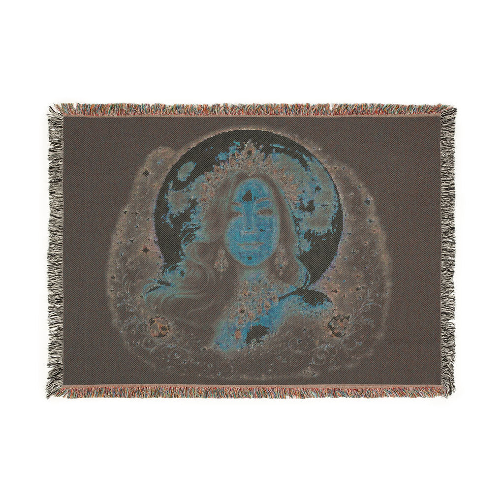 Mistress Moon Woven Blanket | Vintage Art Deco Goddess Throw mm4r