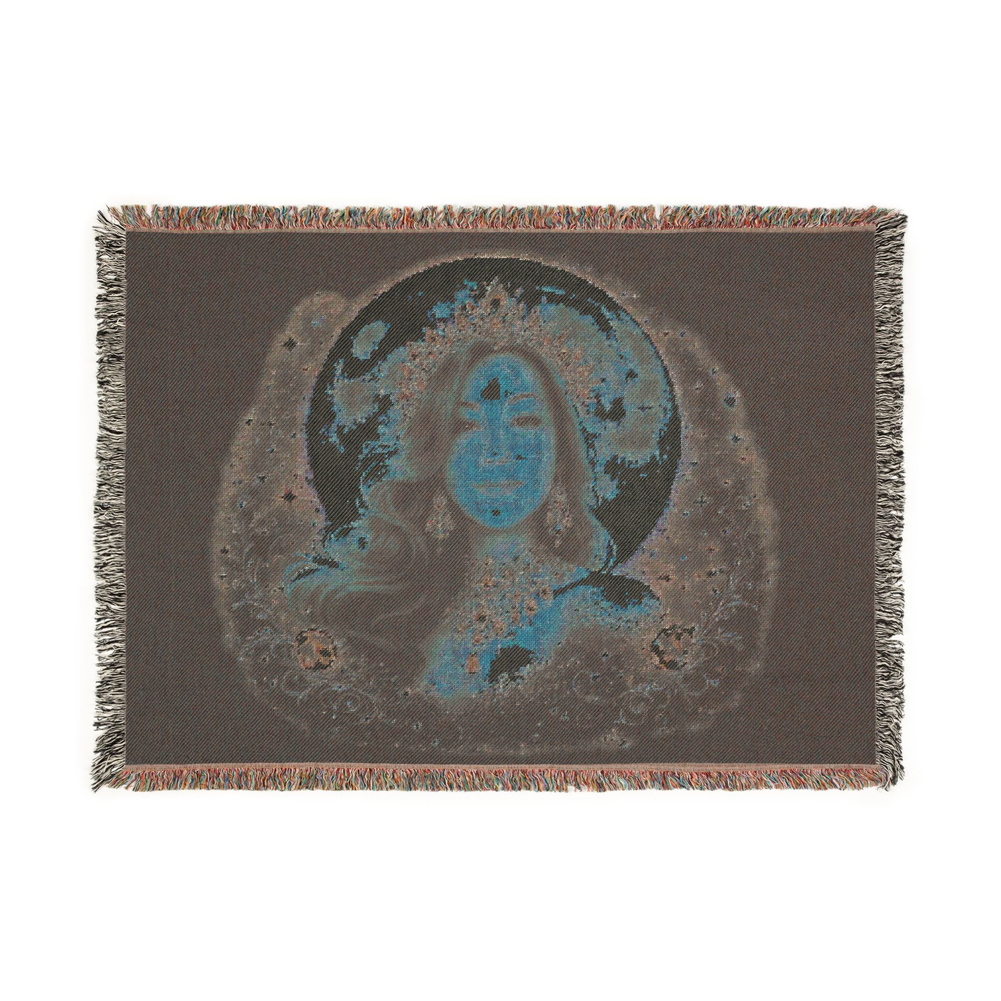 Mistress Moon Woven Blanket | Vintage Art Deco Goddess Throw mm4r