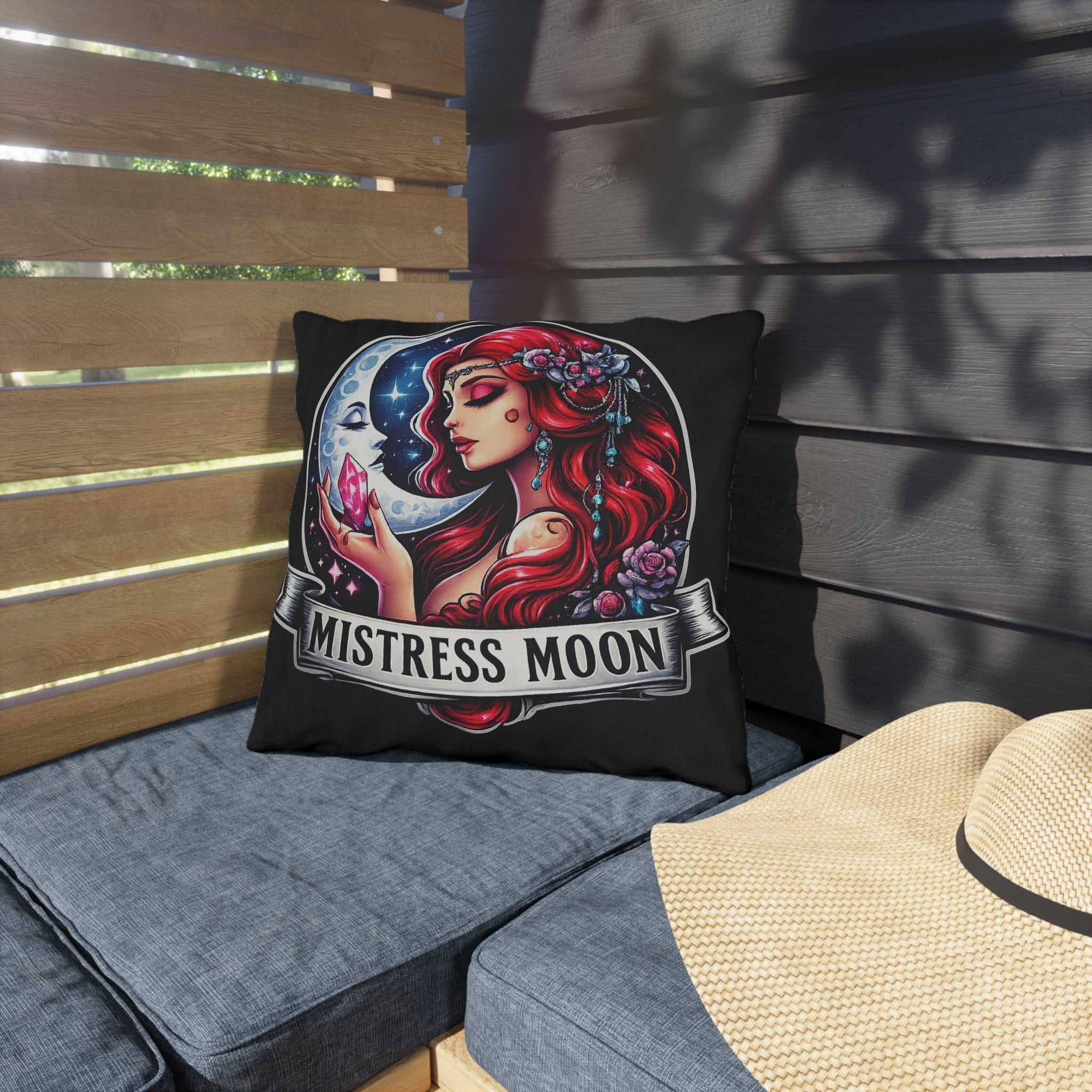 Mistress Moon Outdoor Pillow — Goddess Moonlight Decorative Cushion mm3