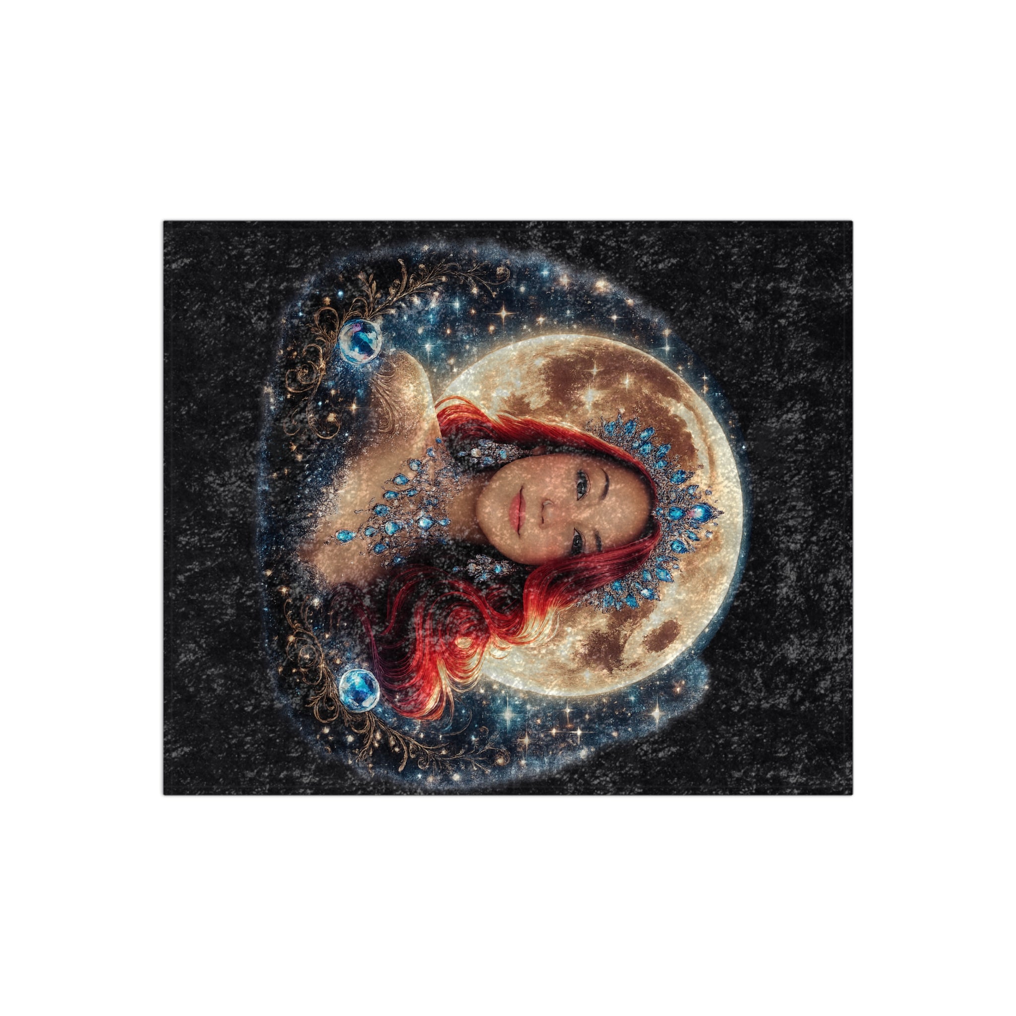 Crushed Velvet Blanket — Phoenix Crowned 'Mistress Moon' Flame Art Throw mm4r