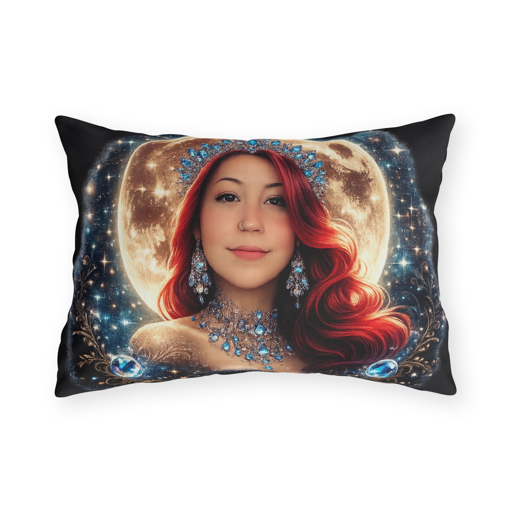 Mistress Moon Outdoor Pillow — Goddess Moonlight Decorative Cushion mm4r