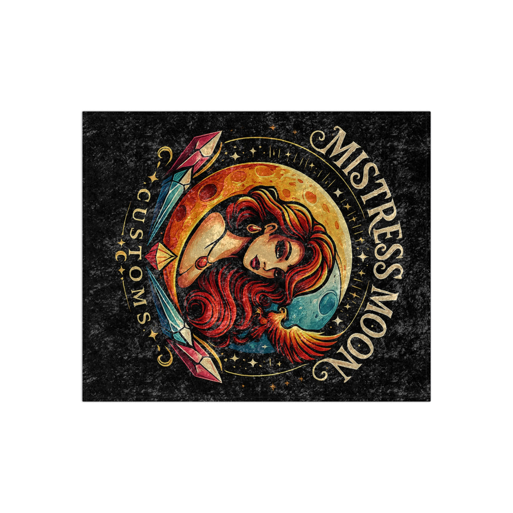 Crushed Velvet Blanket — Phoenix Crowned 'Mistress Moon' Flame Art Throw mm1