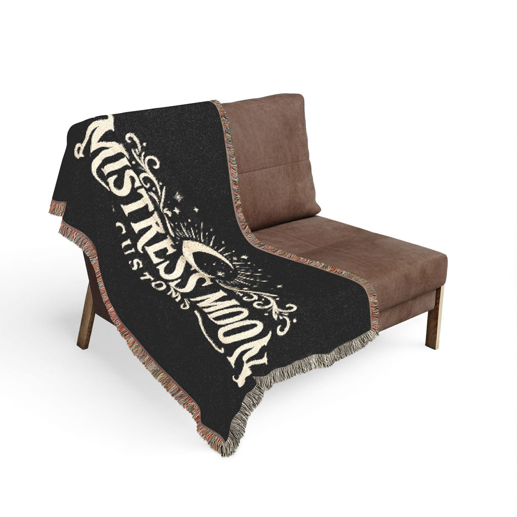 Mistress Moon Woven Blanket | Vintage Art Deco Goddess Throw logo