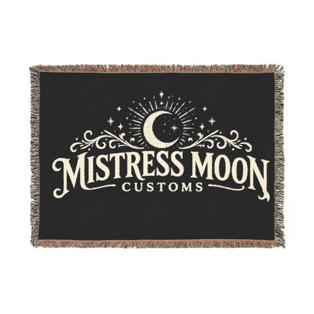 Mistress Moon Woven Blanket | Vintage Art Deco Goddess Throw logo