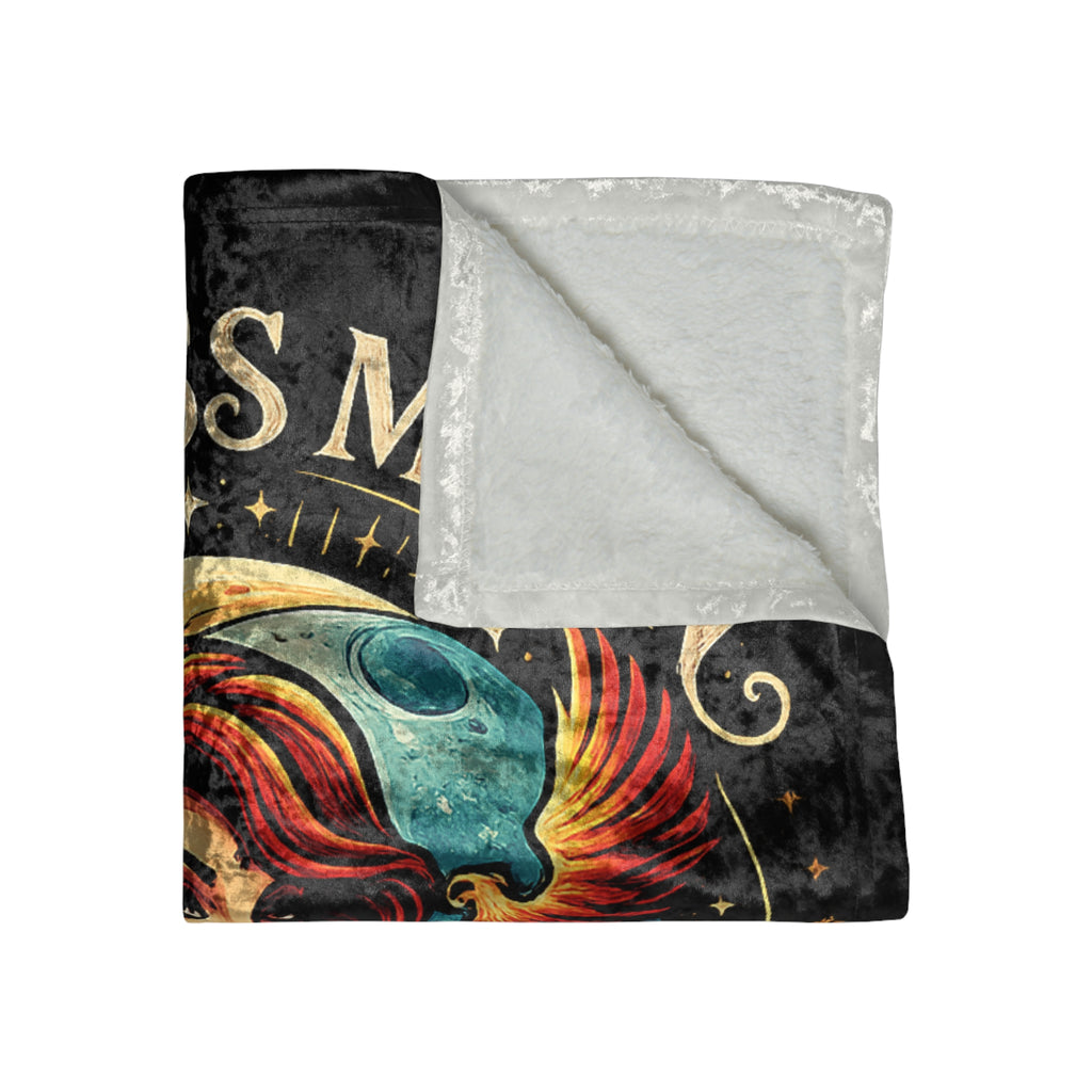 Crushed Velvet Blanket — Phoenix Crowned 'Mistress Moon' Flame Art Throw mm1