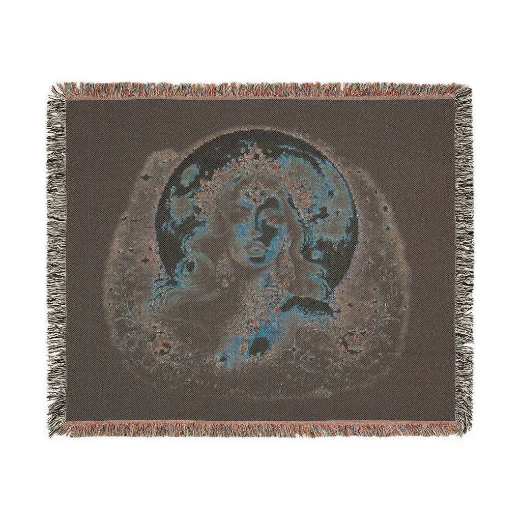 Mistress Moon Woven Blanket | Vintage Art Deco Goddess Throw mm4
