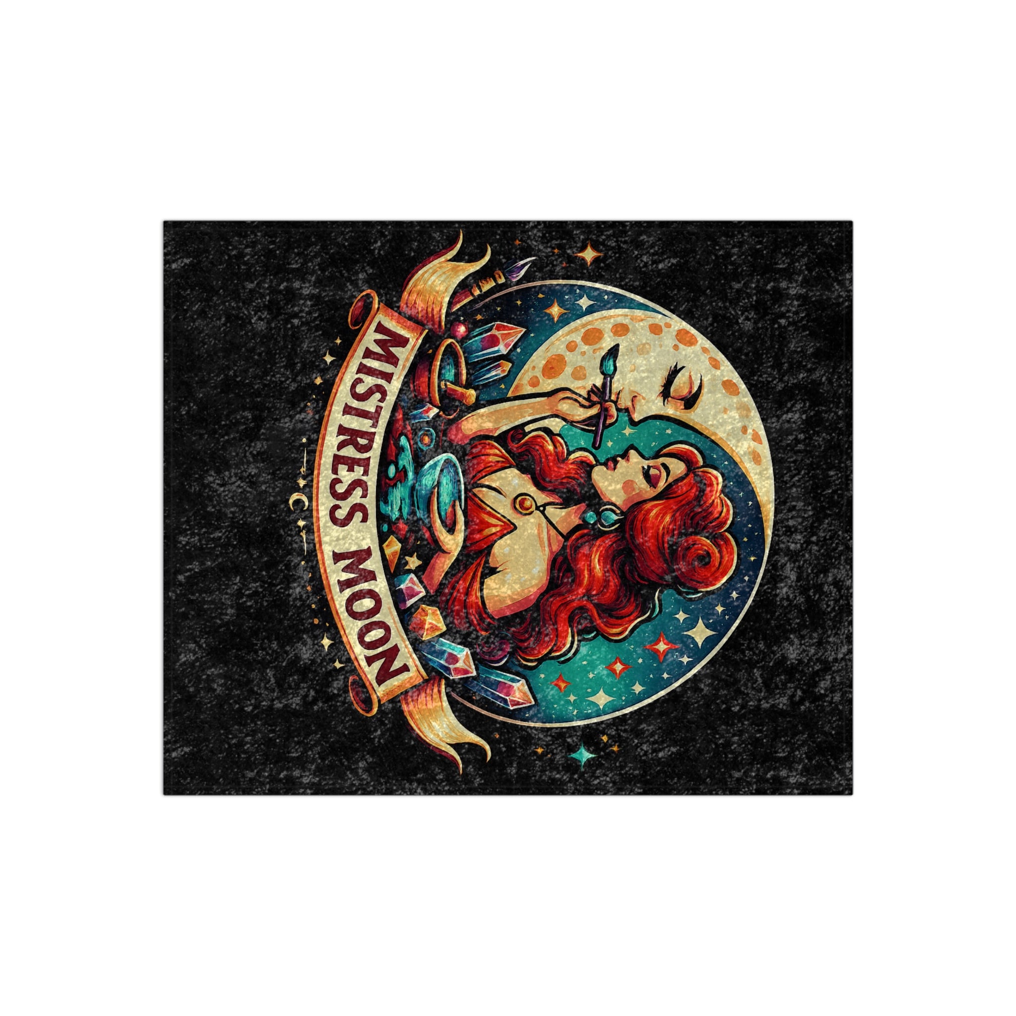 Crushed Velvet Blanket — Phoenix Crowned 'Mistress Moon' Flame Art Throw mm2