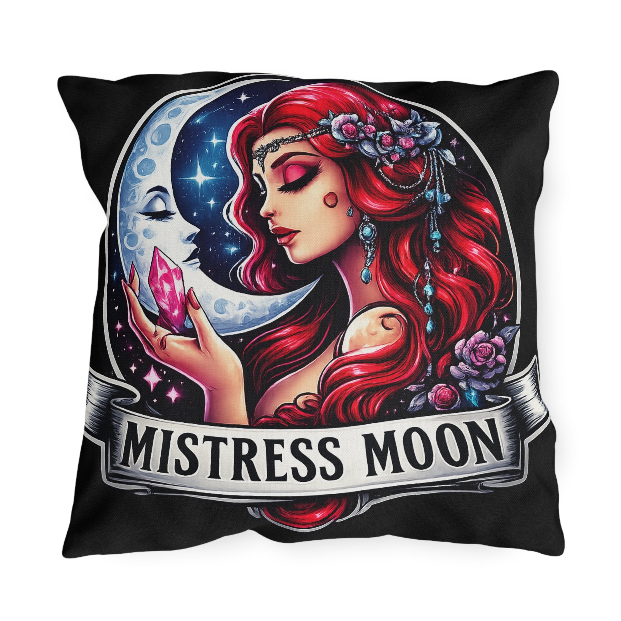 Mistress Moon Outdoor Pillow — Goddess Moonlight Decorative Cushion mm3