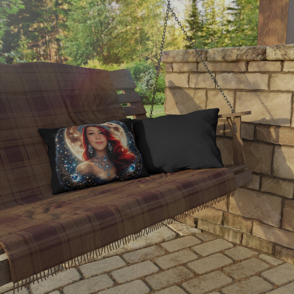 Mistress Moon Outdoor Pillow — Goddess Moonlight Decorative Cushion mm4r