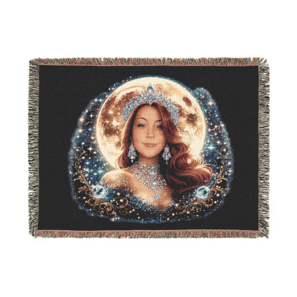 Mistress Moon Woven Blanket | Vintage Art Deco Goddess Throw mm4r