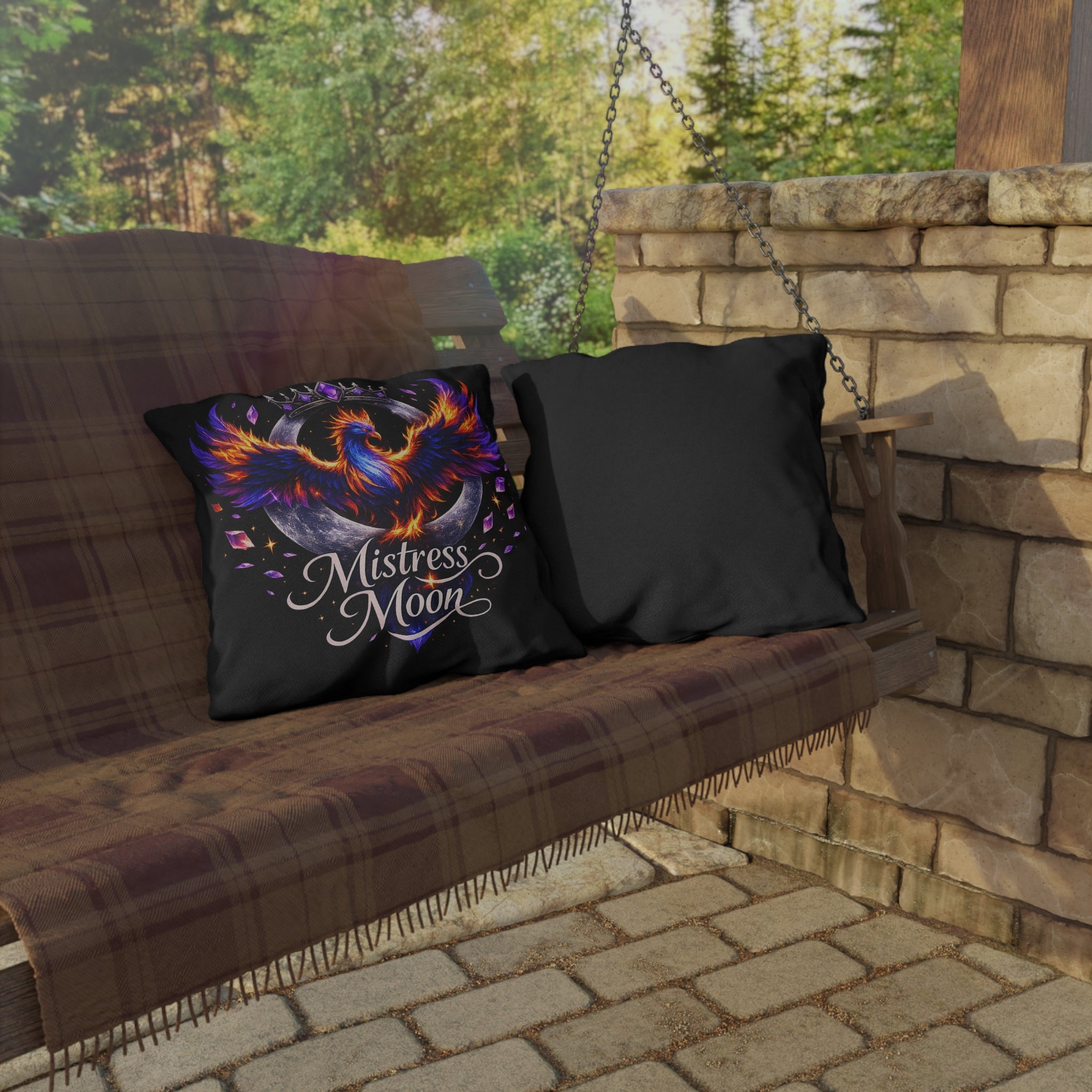 Mistress Moon Outdoor Pillow — Goddess Moonlight Decorative Cushion mm6