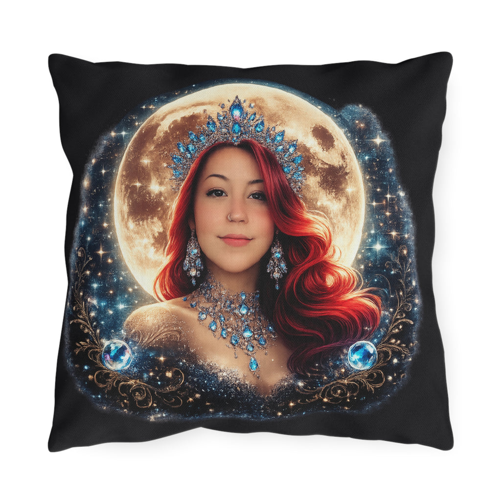 Mistress Moon Outdoor Pillow — Goddess Moonlight Decorative Cushion mm4r