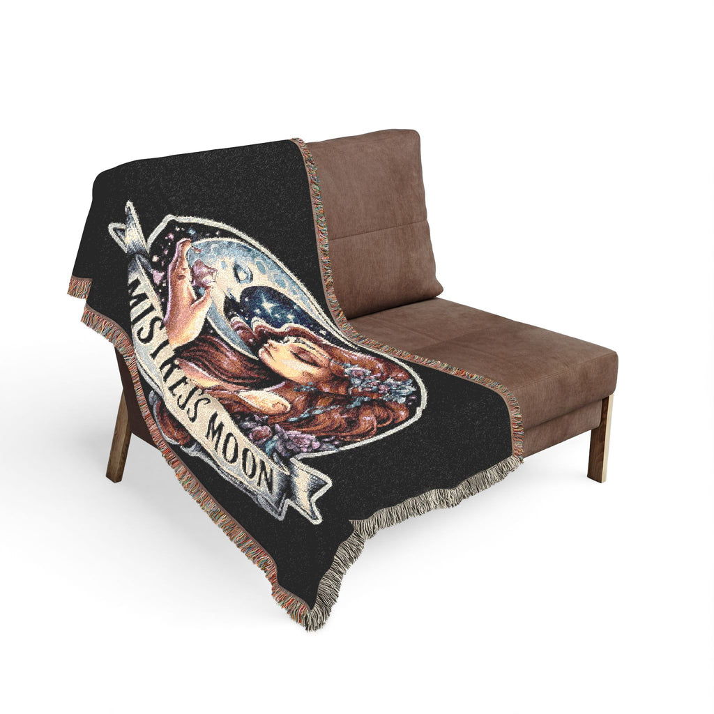 Mistress Moon Woven Blanket | Vintage Art Deco Goddess Throw mm3