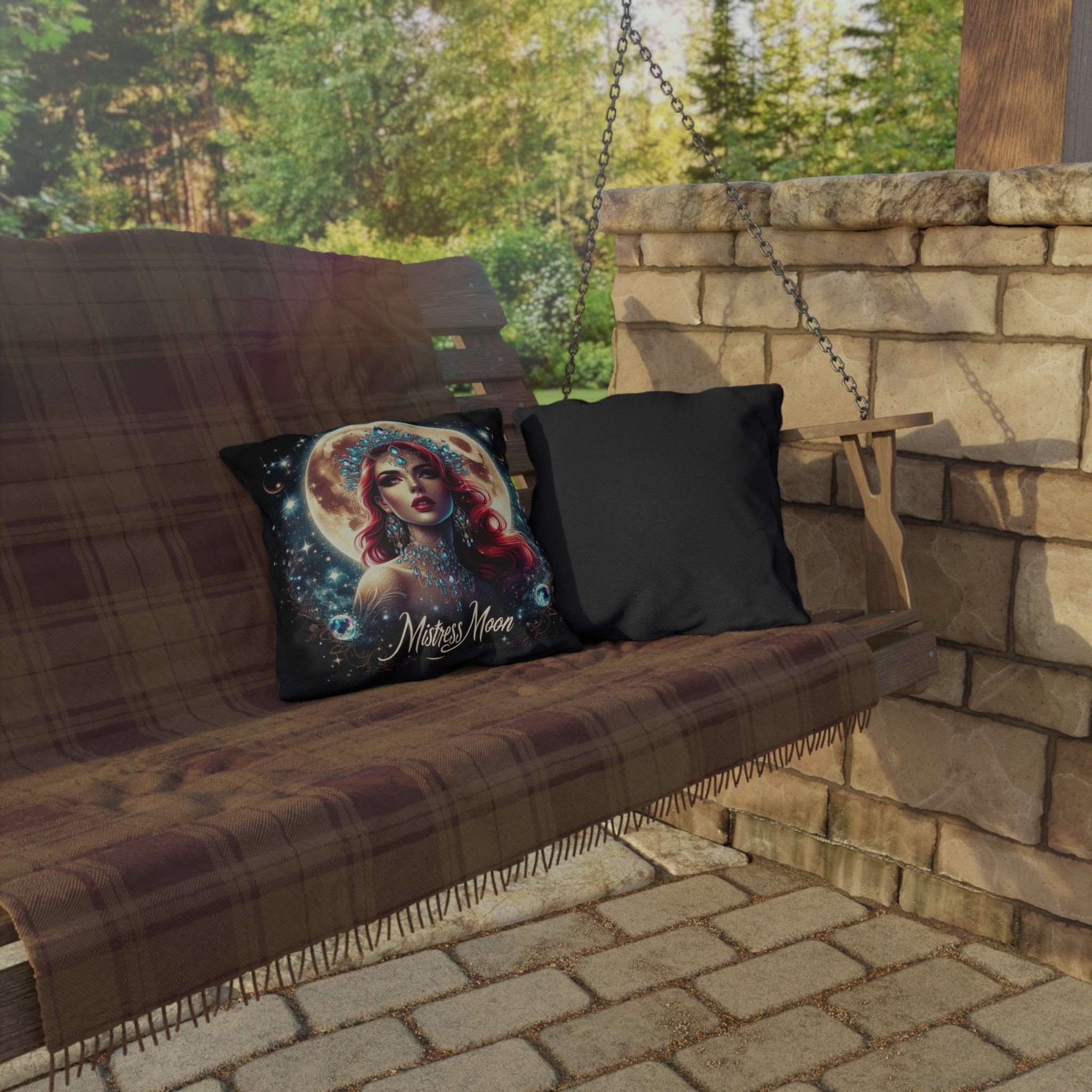 Mistress Moon Outdoor Pillow — Goddess Moonlight Decorative Cushion mm4