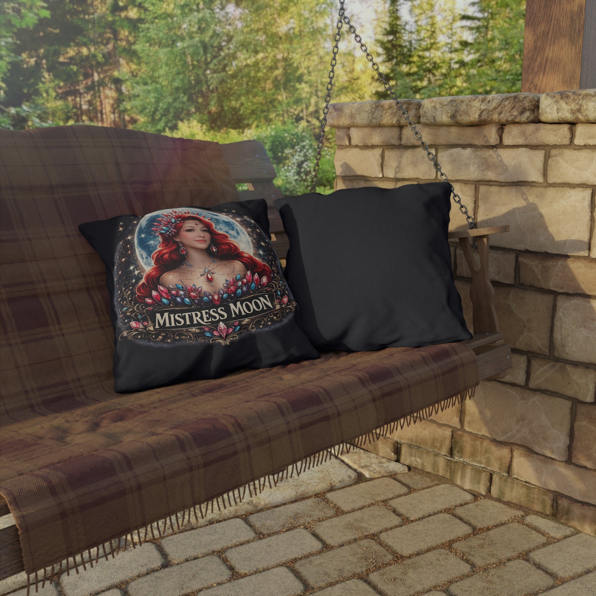 Mistress Moon Outdoor Pillow — Goddess Moonlight Decorative Cushion mm5