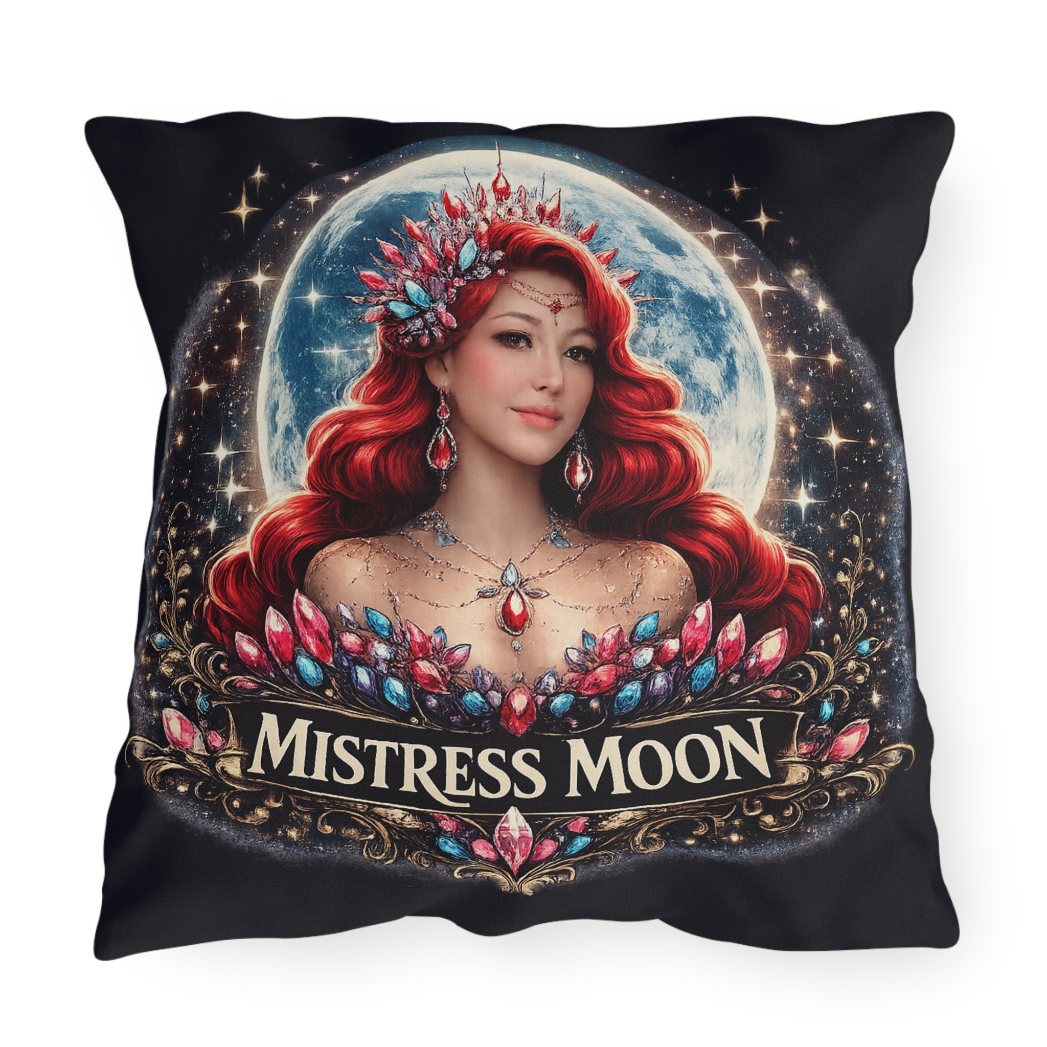 Mistress Moon Outdoor Pillow — Goddess Moonlight Decorative Cushion mm5