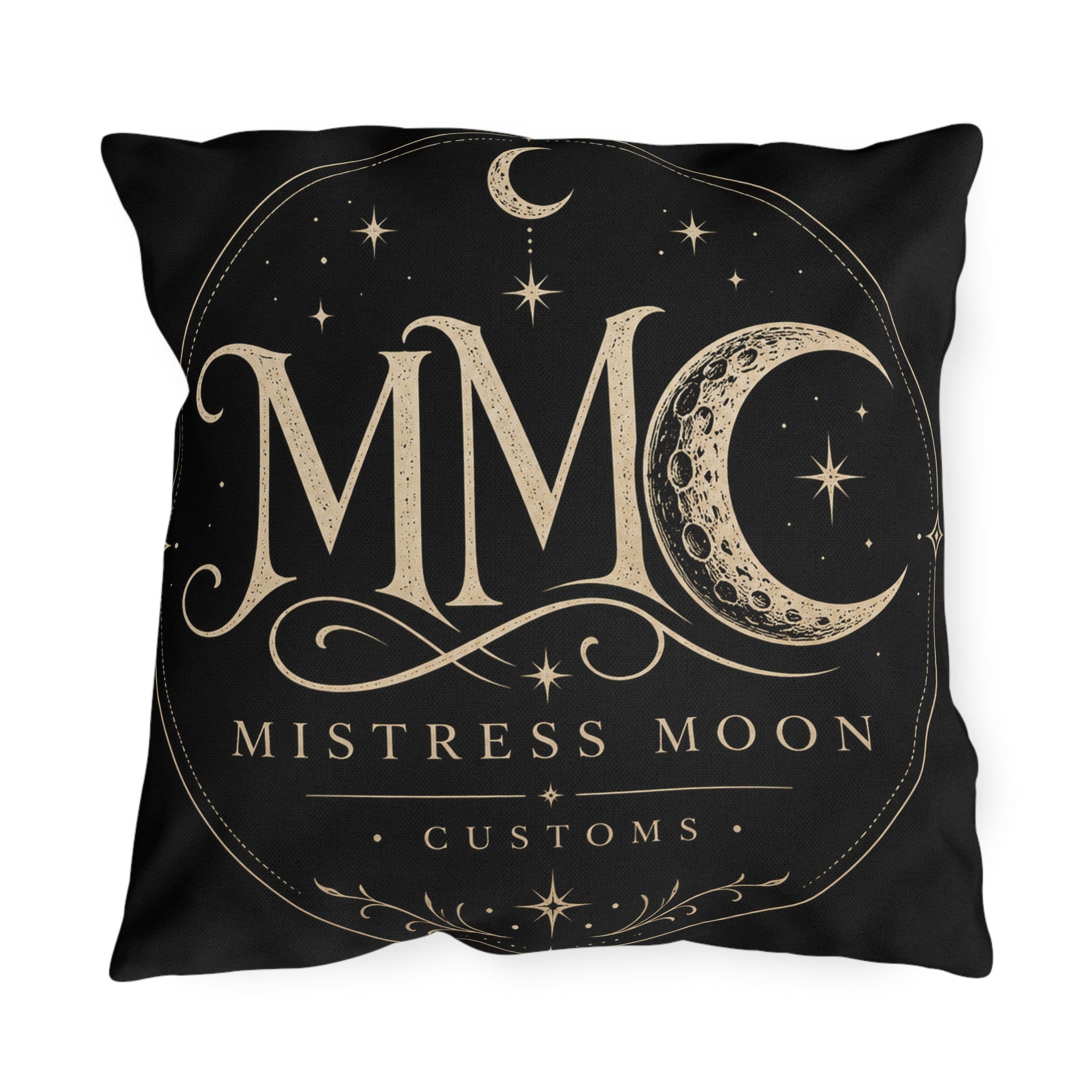 Mistress Moon Outdoor Pillow — Goddess Moonlight Decorative Cushion mmc mono