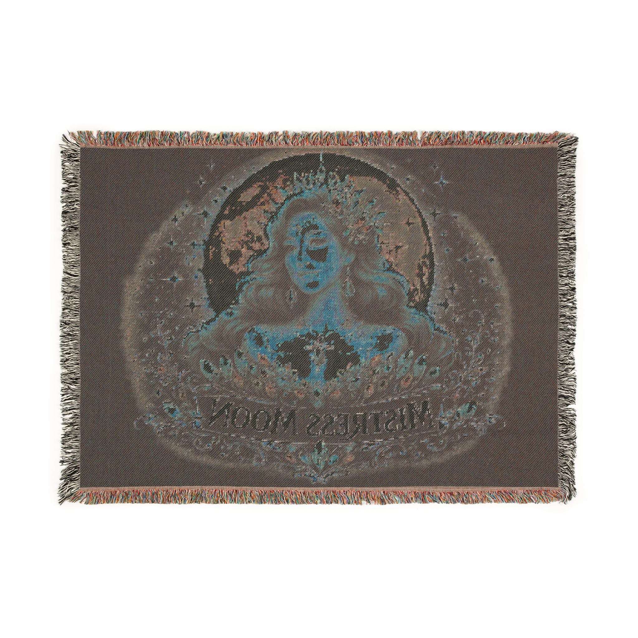 Mistress Moon Woven Blanket | Vintage Art Deco Goddess Throw mm5