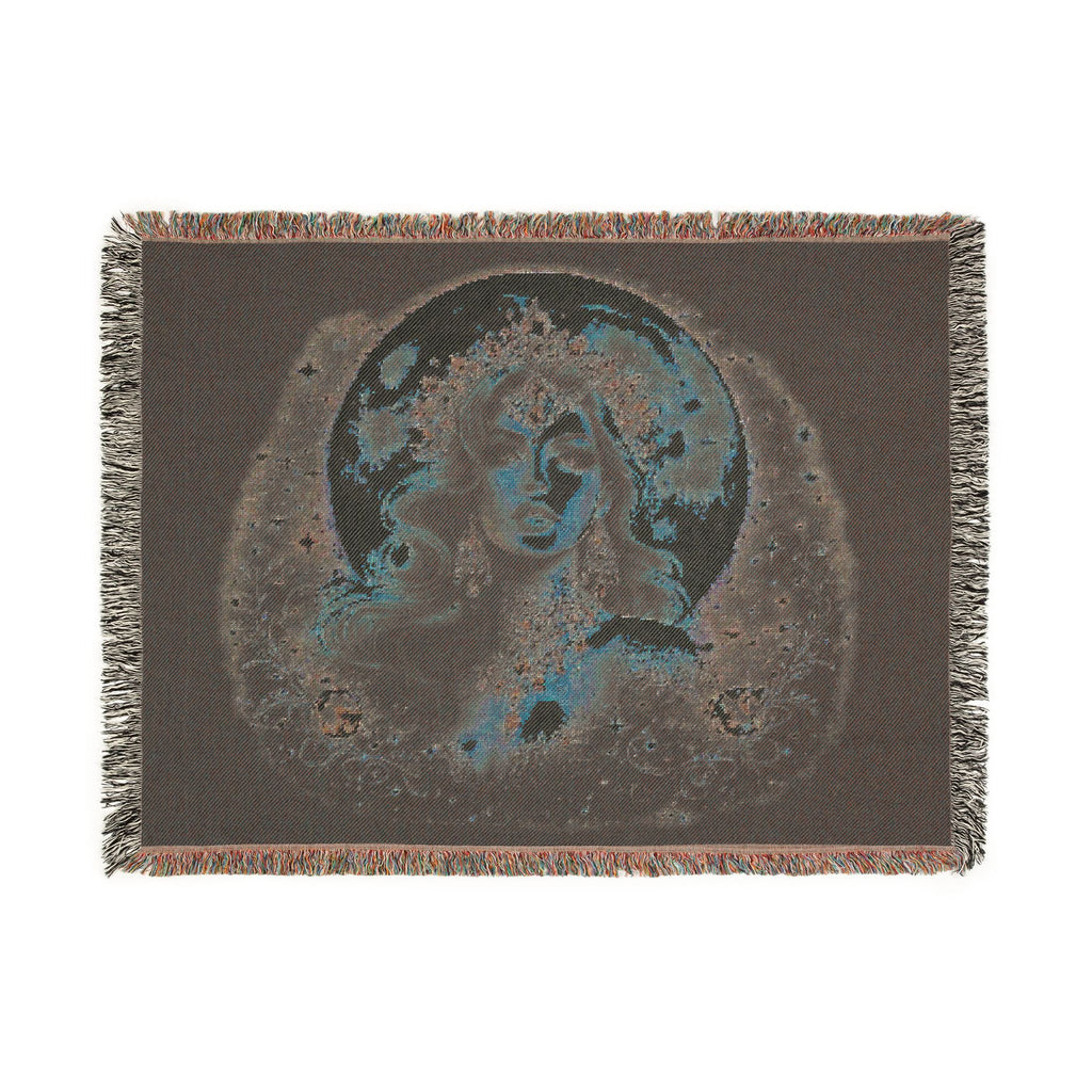 Mistress Moon Woven Blanket | Vintage Art Deco Goddess Throw mm4