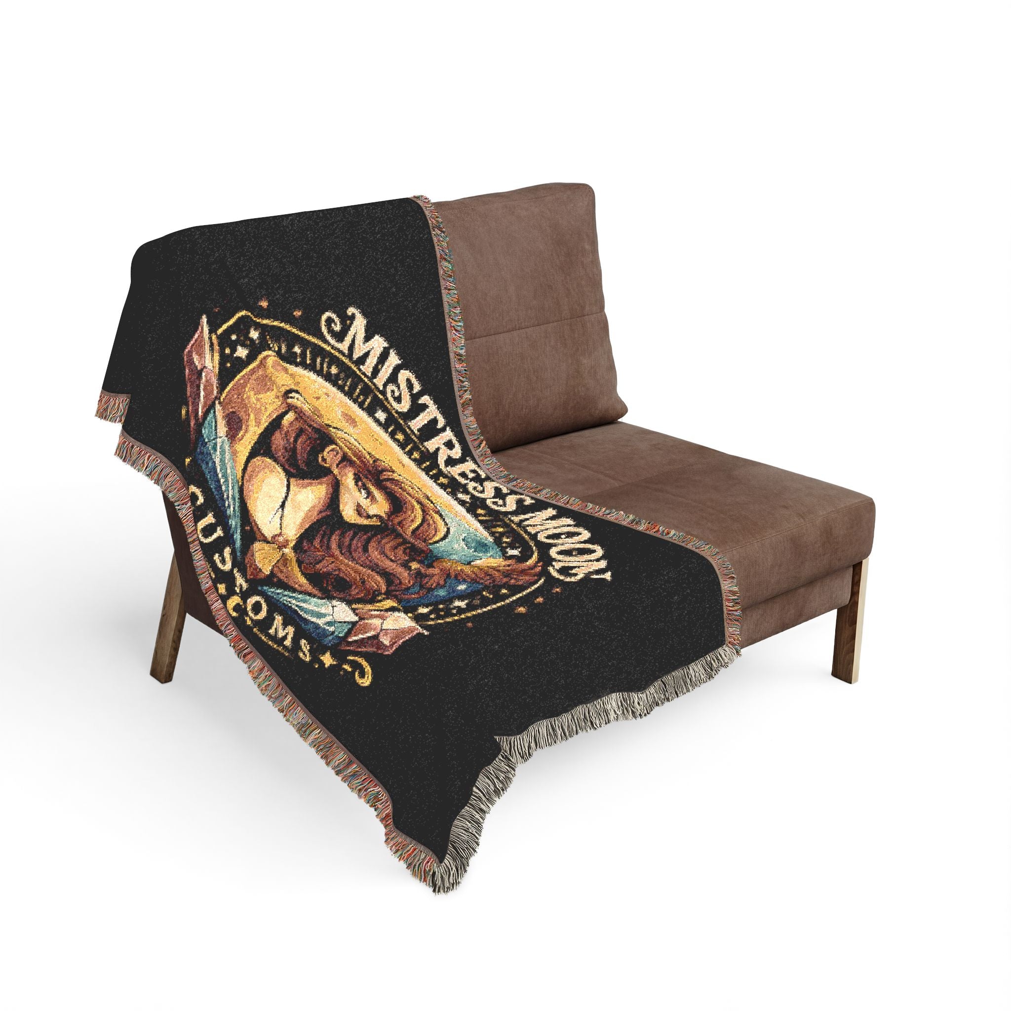 Mistress Moon Woven Blanket | Vintage Art Deco Goddess Throw mm1