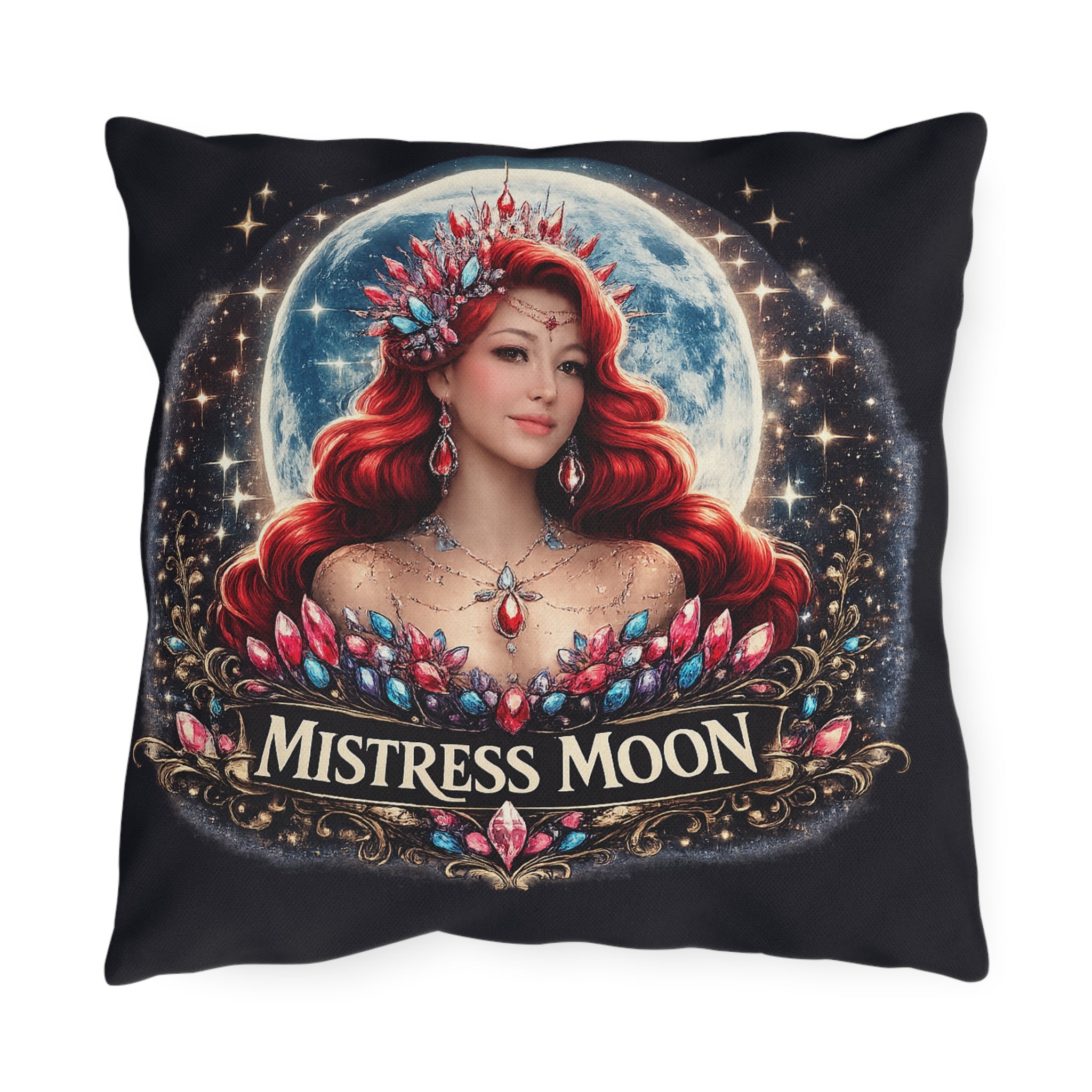 Mistress Moon Outdoor Pillow — Goddess Moonlight Decorative Cushion mm5