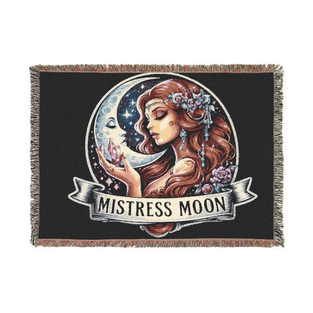 Mistress Moon Woven Blanket | Vintage Art Deco Goddess Throw mm3