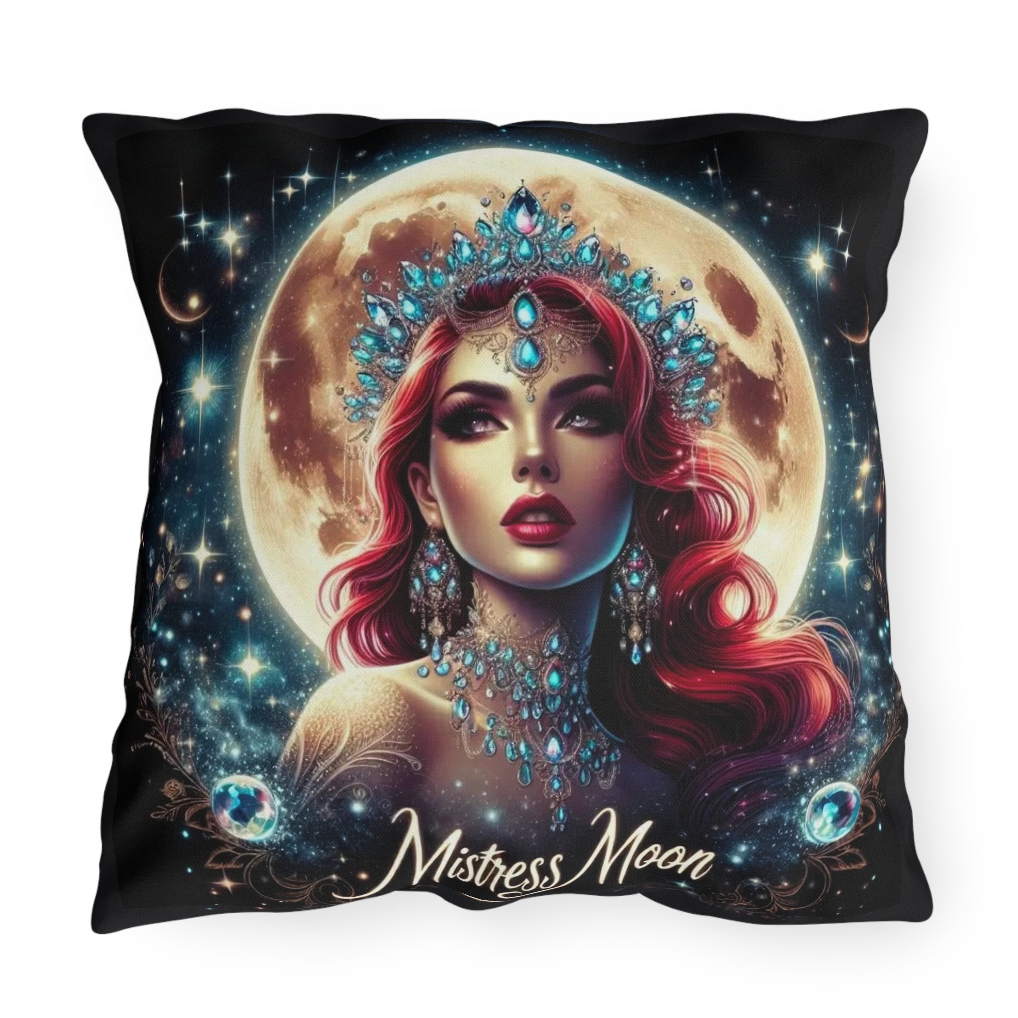 Mistress Moon Outdoor Pillow — Goddess Moonlight Decorative Cushion mm4
