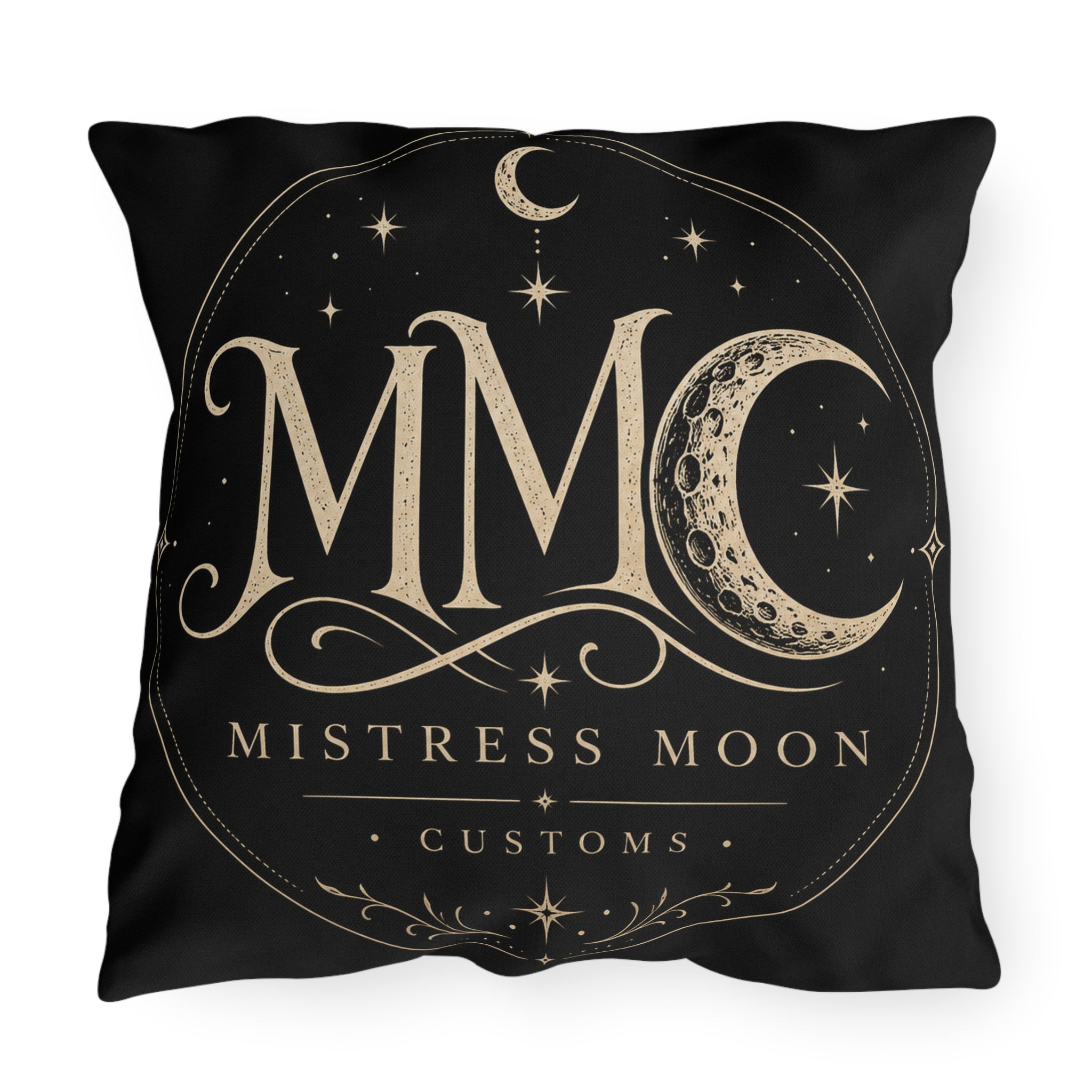 Mistress Moon Outdoor Pillow — Goddess Moonlight Decorative Cushion mmc mono