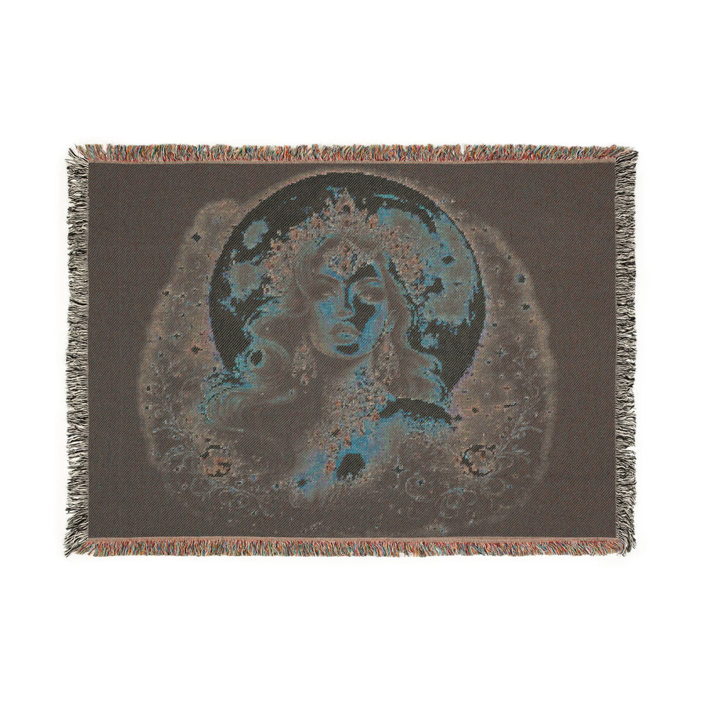 Mistress Moon Woven Blanket | Vintage Art Deco Goddess Throw mm4