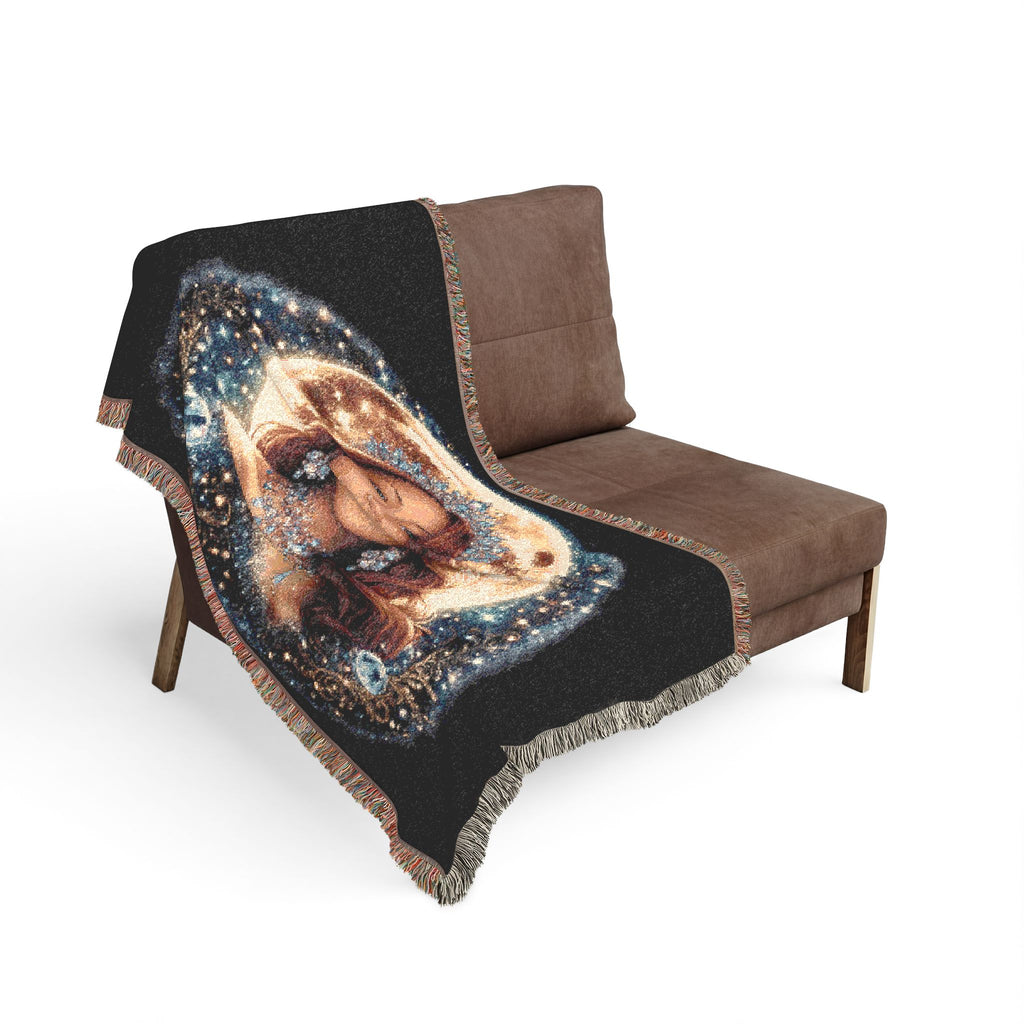 Mistress Moon Woven Blanket | Vintage Art Deco Goddess Throw mm4r