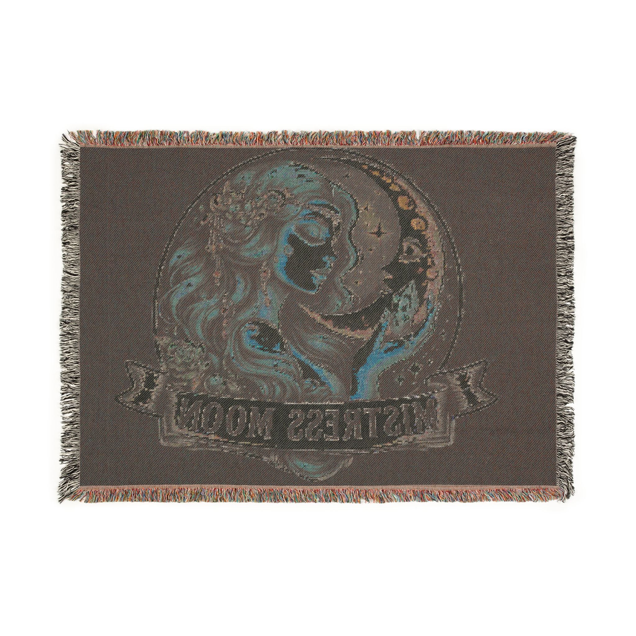 Mistress Moon Woven Blanket | Vintage Art Deco Goddess Throw mm3
