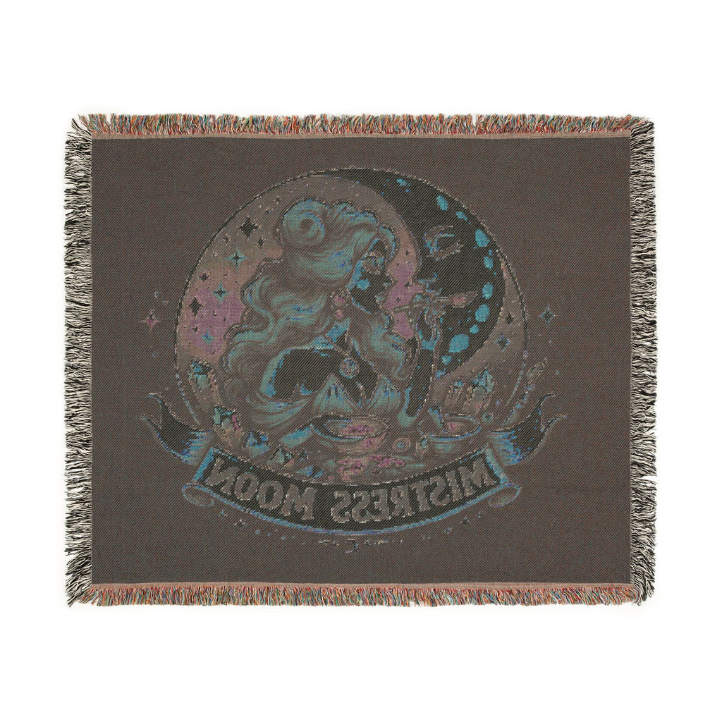 Mistress Moon Woven Blanket | Vintage Art Deco Goddess Throw mm2