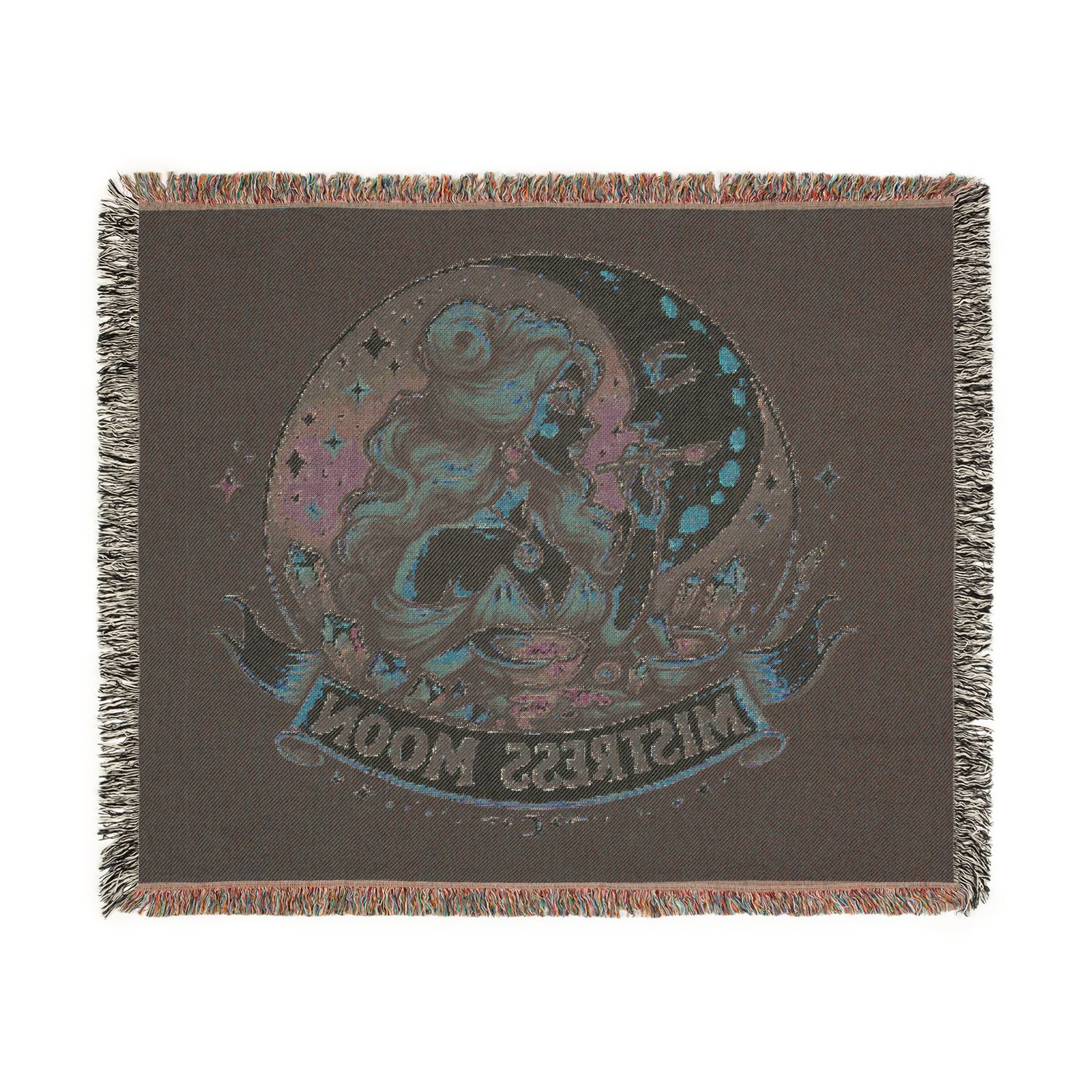 Mistress Moon Woven Blanket | Vintage Art Deco Goddess Throw mm2