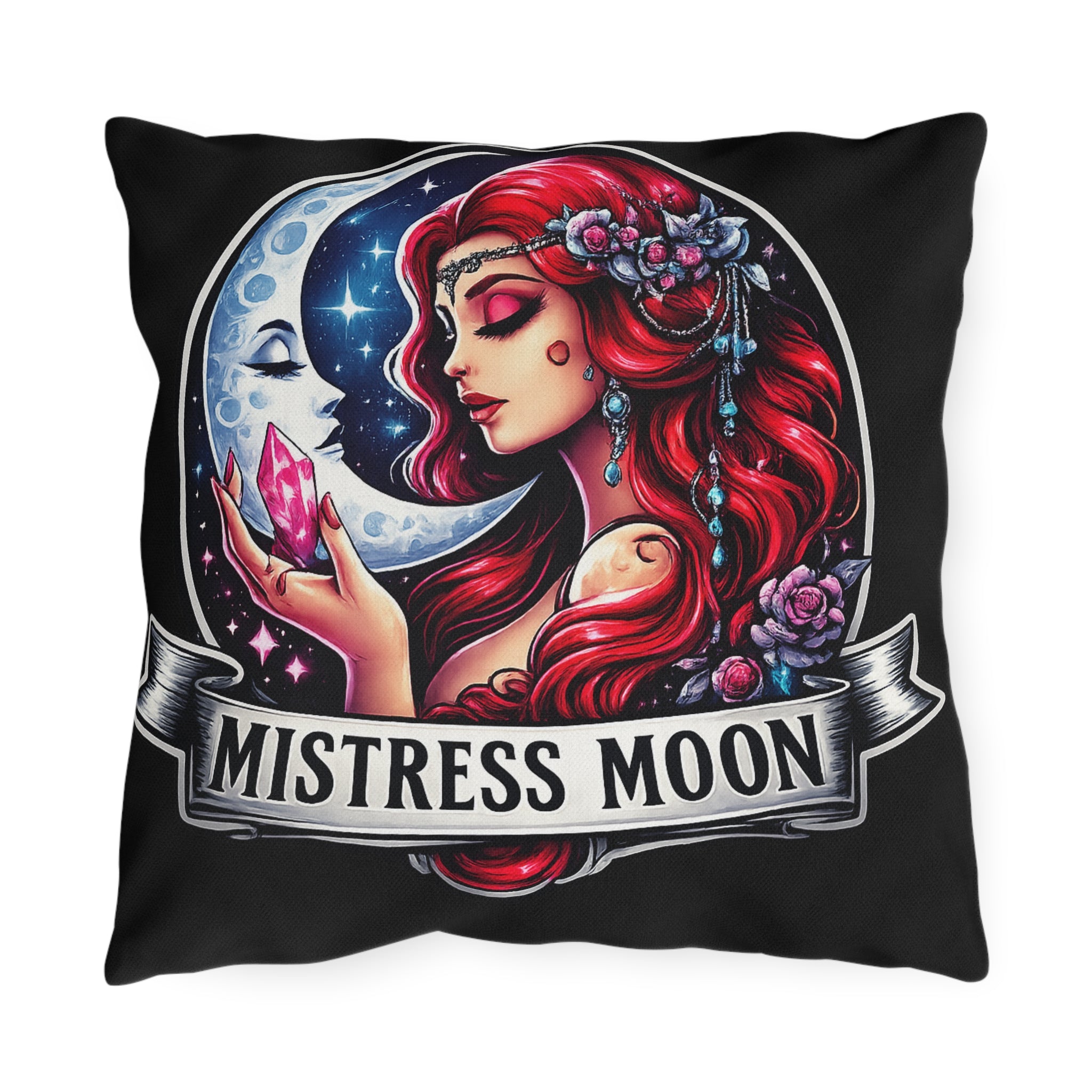 Mistress Moon Outdoor Pillow — Goddess Moonlight Decorative Cushion mm3