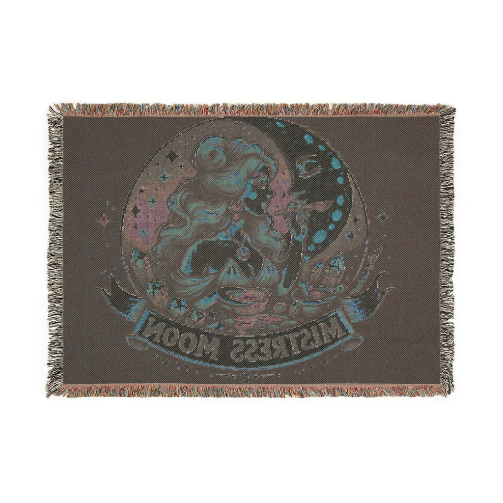 Mistress Moon Woven Blanket | Vintage Art Deco Goddess Throw mm2