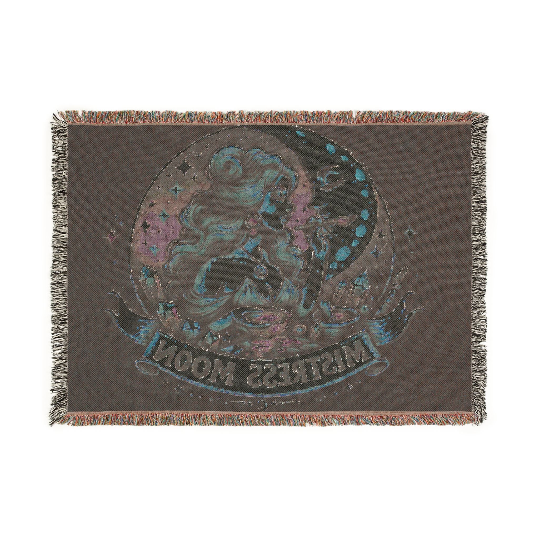 Mistress Moon Woven Blanket | Vintage Art Deco Goddess Throw mm2