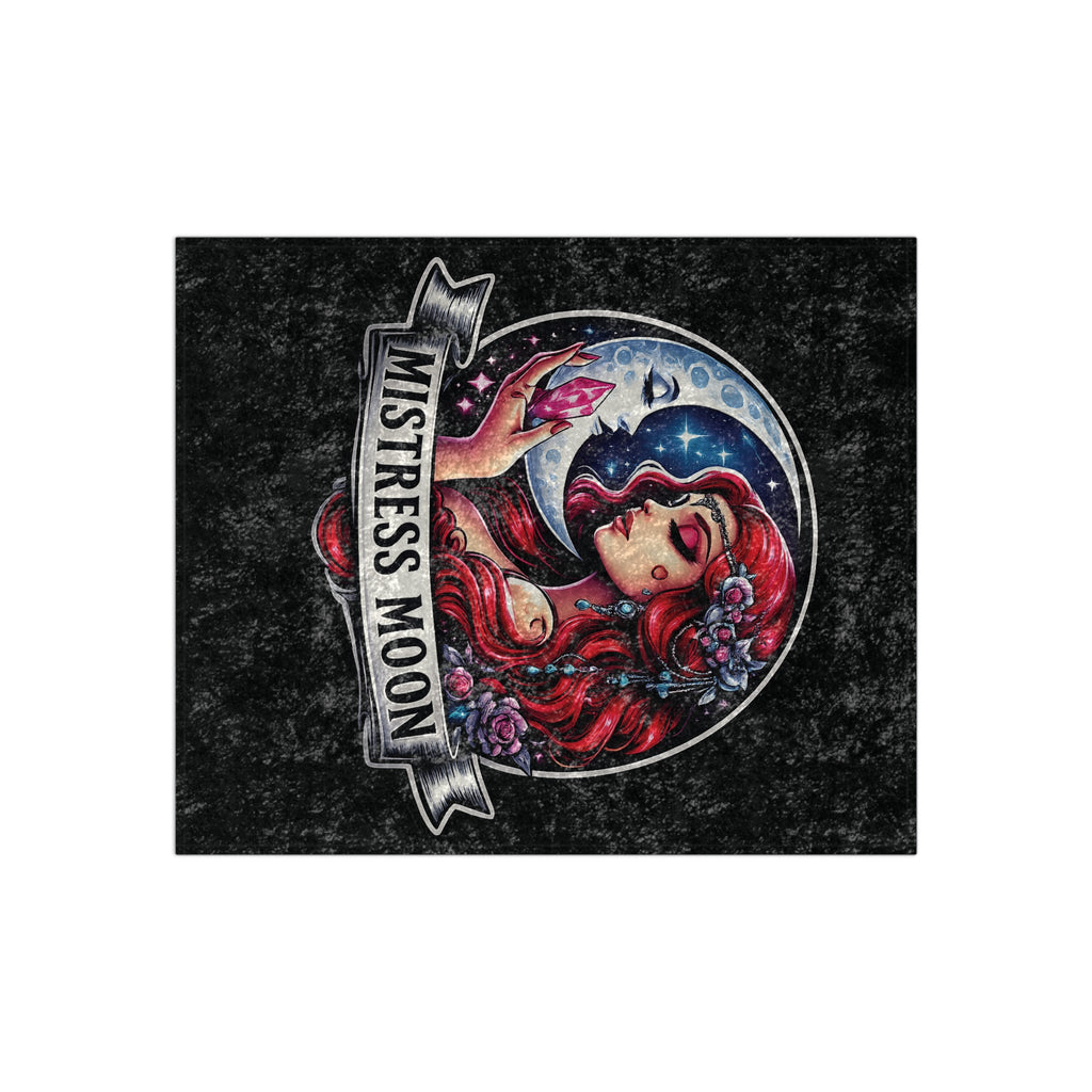 Crushed Velvet Blanket — Phoenix Crowned 'Mistress Moon' Flame Art Throw mm3