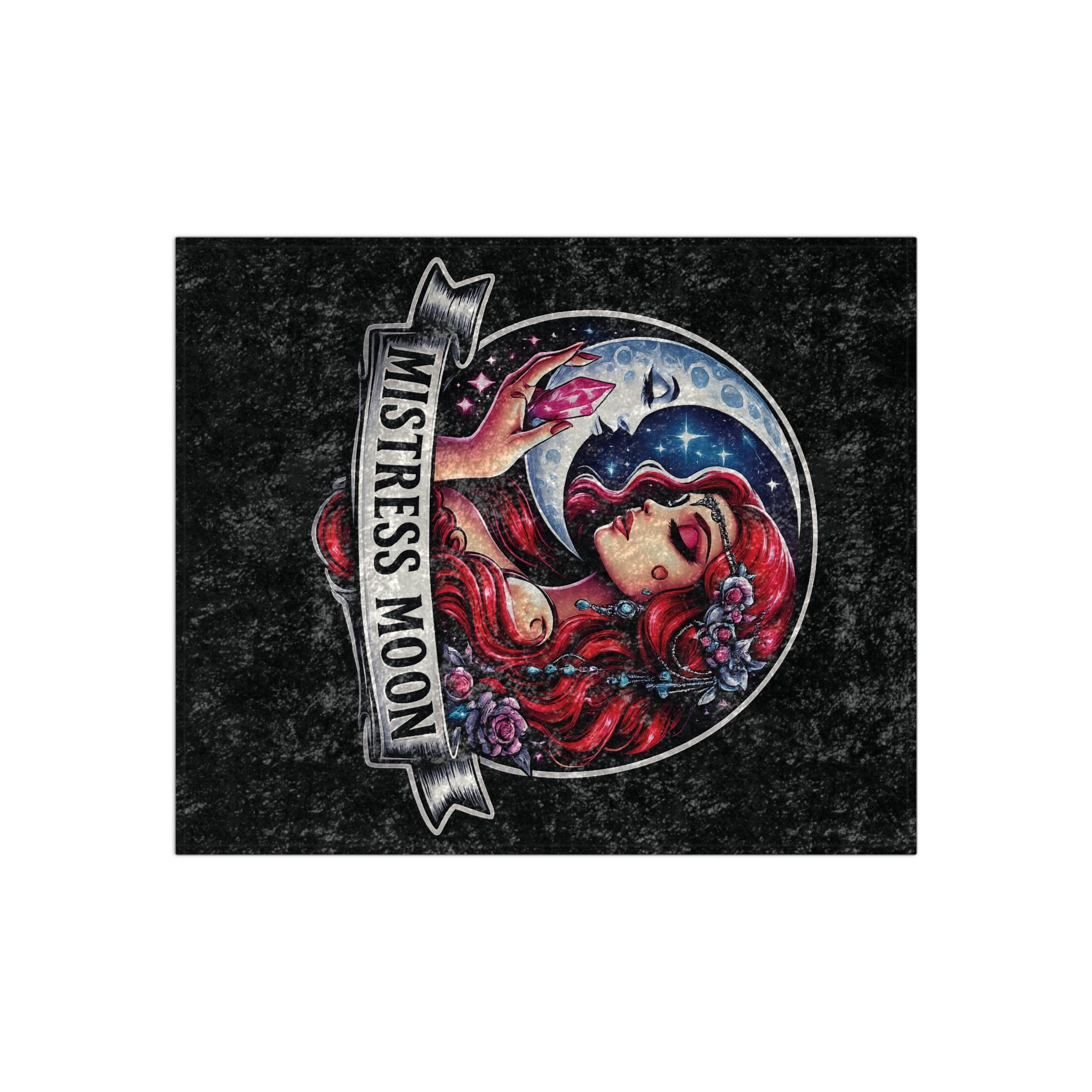Crushed Velvet Blanket — Phoenix Crowned 'Mistress Moon' Flame Art Throw mm3