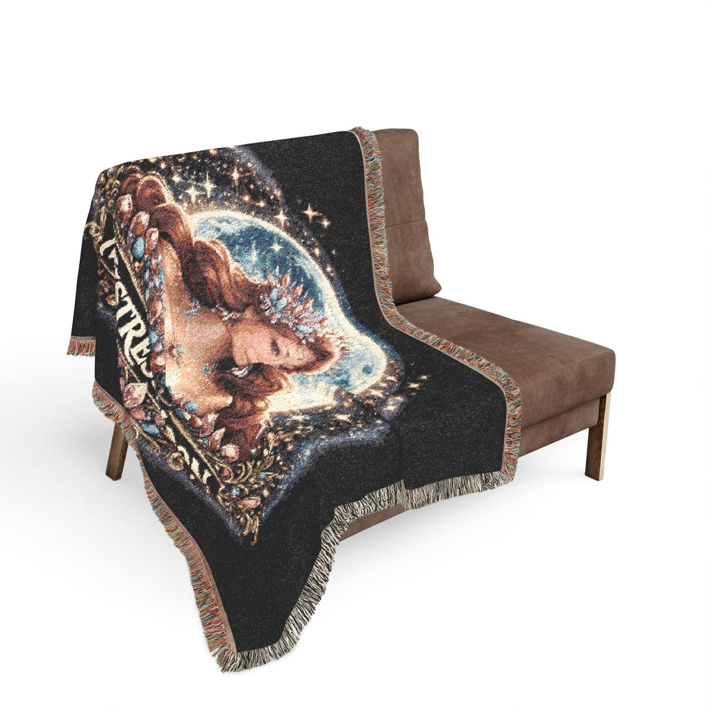 Mistress Moon Woven Blanket | Vintage Art Deco Goddess Throw mm6