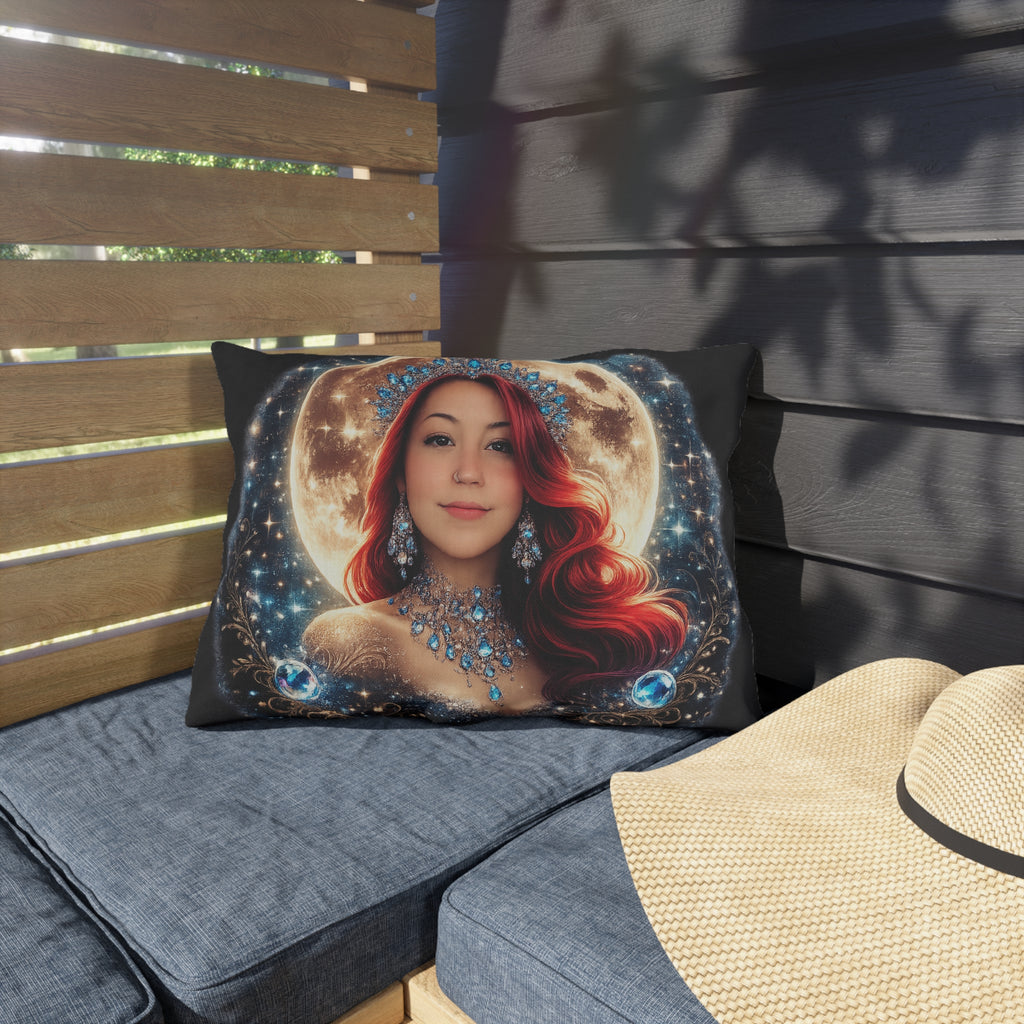Mistress Moon Outdoor Pillow — Goddess Moonlight Decorative Cushion mm4r