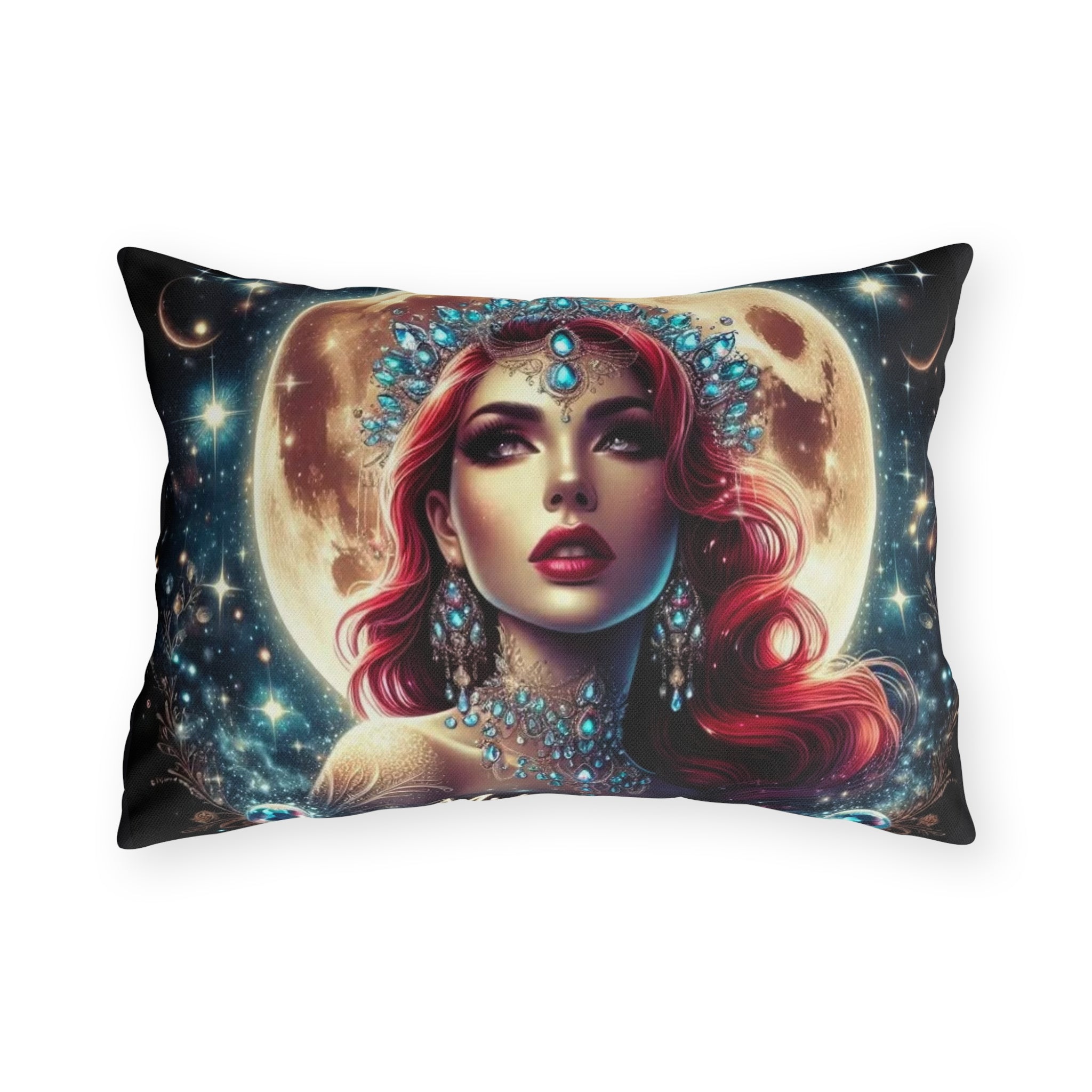 Mistress Moon Outdoor Pillow — Goddess Moonlight Decorative Cushion mm4