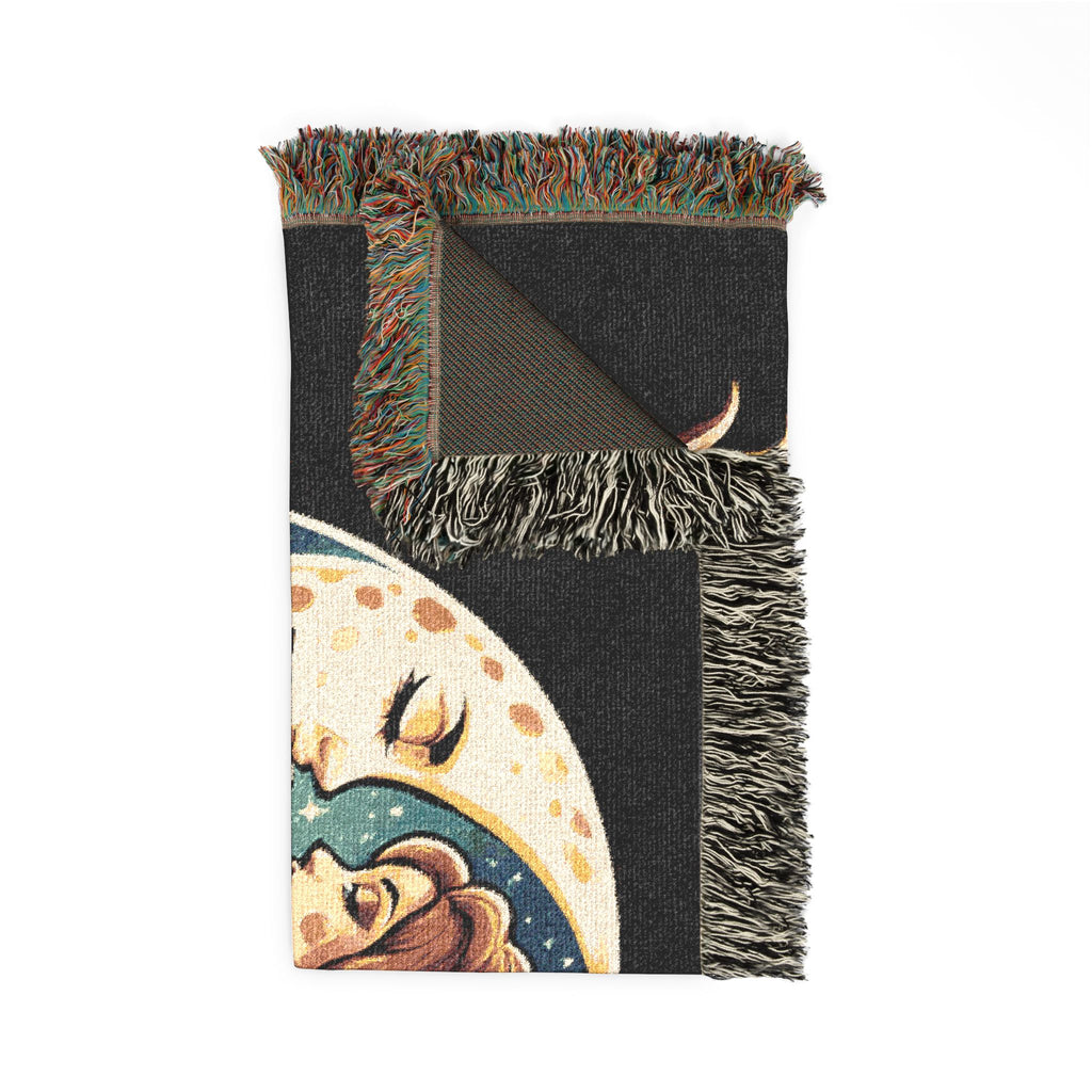 Mistress Moon Woven Blanket | Vintage Art Deco Goddess Throw mm2
