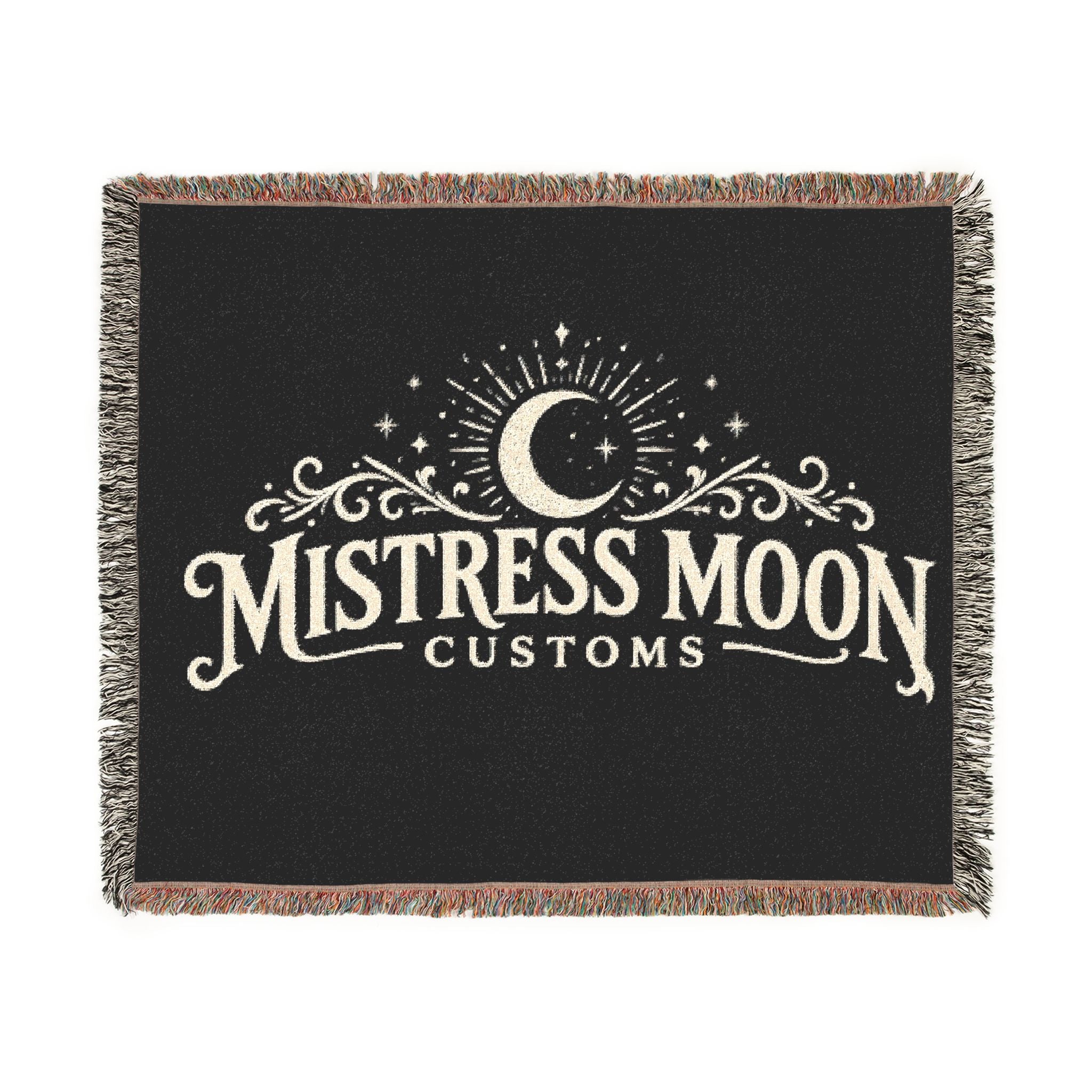 Mistress Moon Woven Blanket | Vintage Art Deco Goddess Throw logo