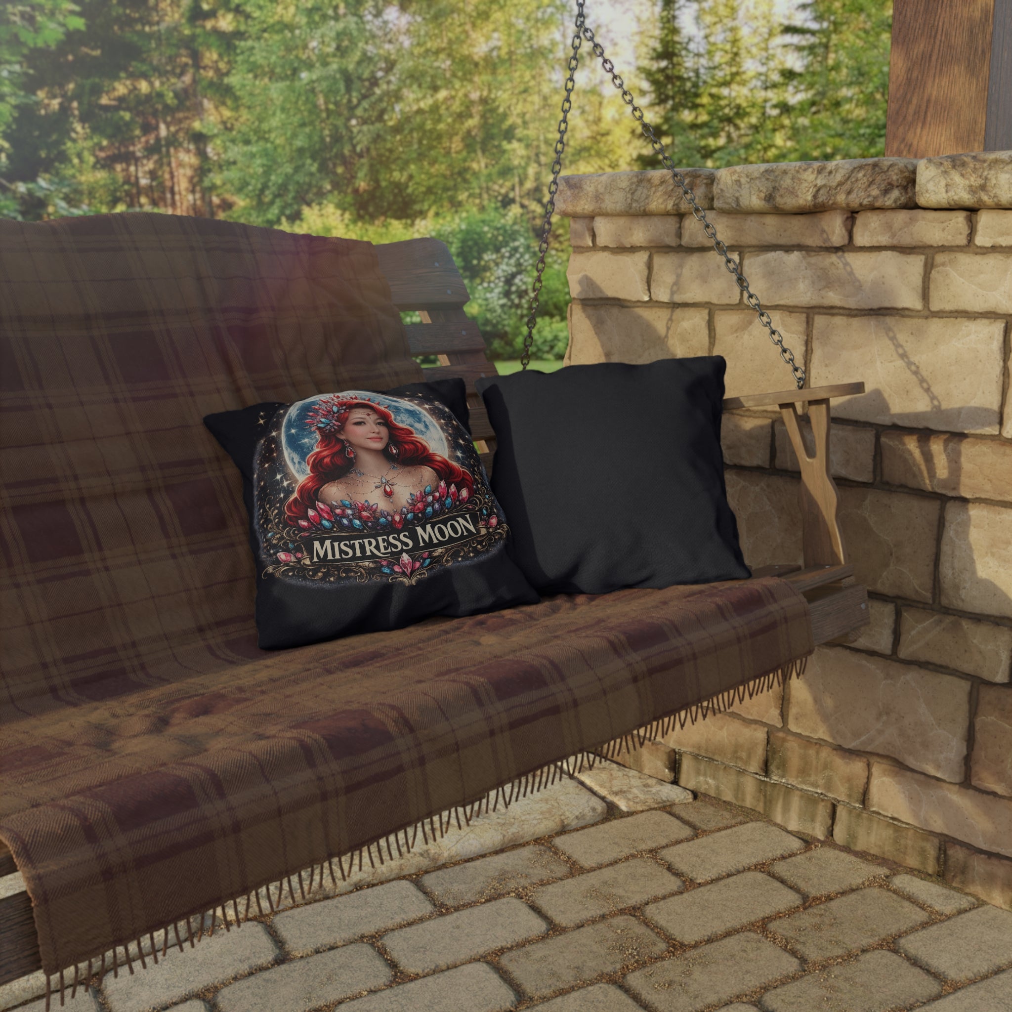 Mistress Moon Outdoor Pillow — Goddess Moonlight Decorative Cushion mm5