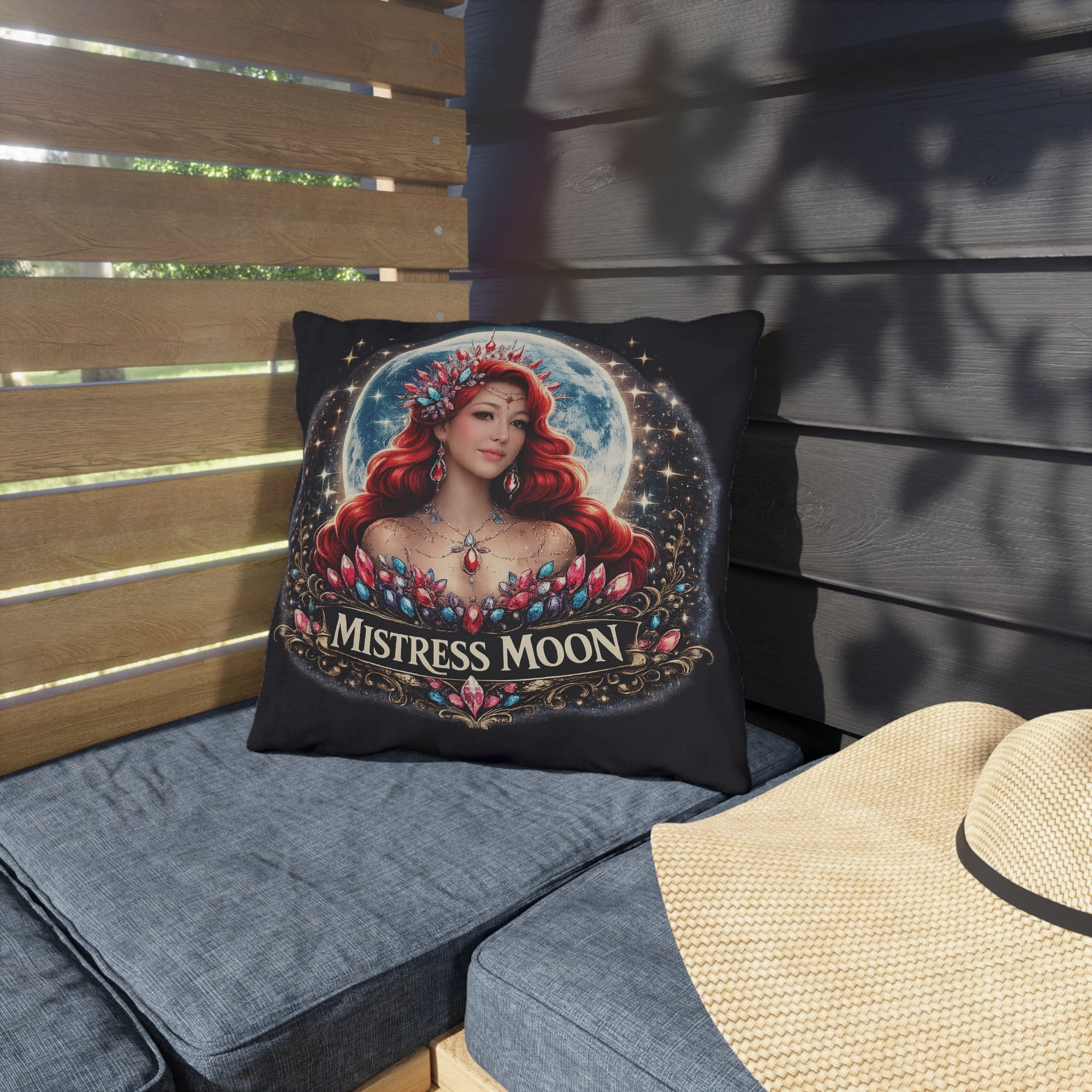 Mistress Moon Outdoor Pillow — Goddess Moonlight Decorative Cushion mm5