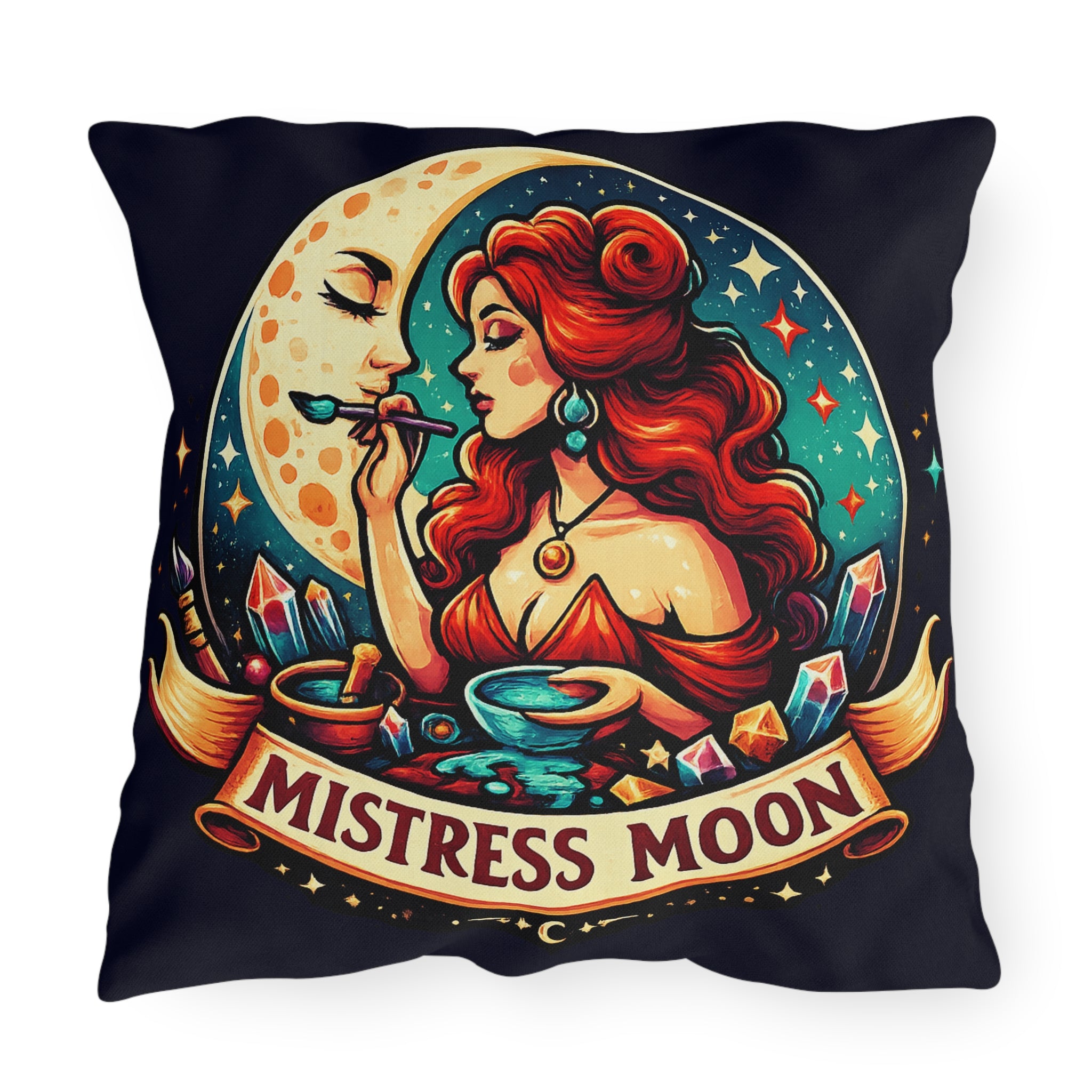 Moon Outdoor Pillow — Goddess Moonlight Decorative Cushion mm2