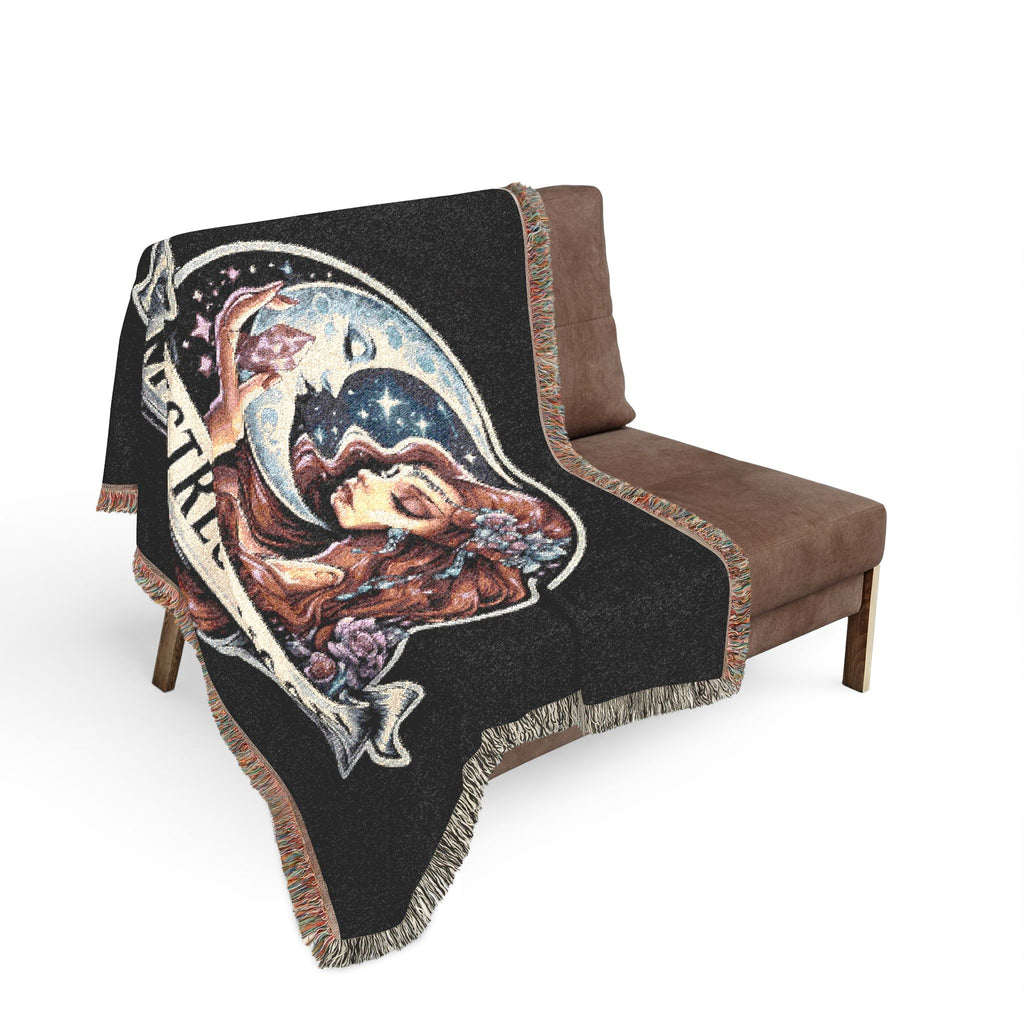 Mistress Moon Woven Blanket | Vintage Art Deco Goddess Throw mm3