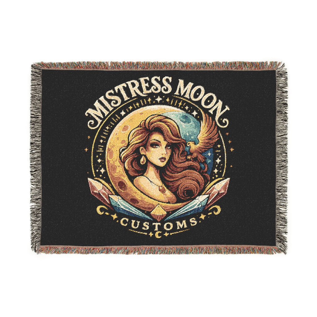 Mistress Moon Woven Blanket | Vintage Art Deco Goddess Throw mm1