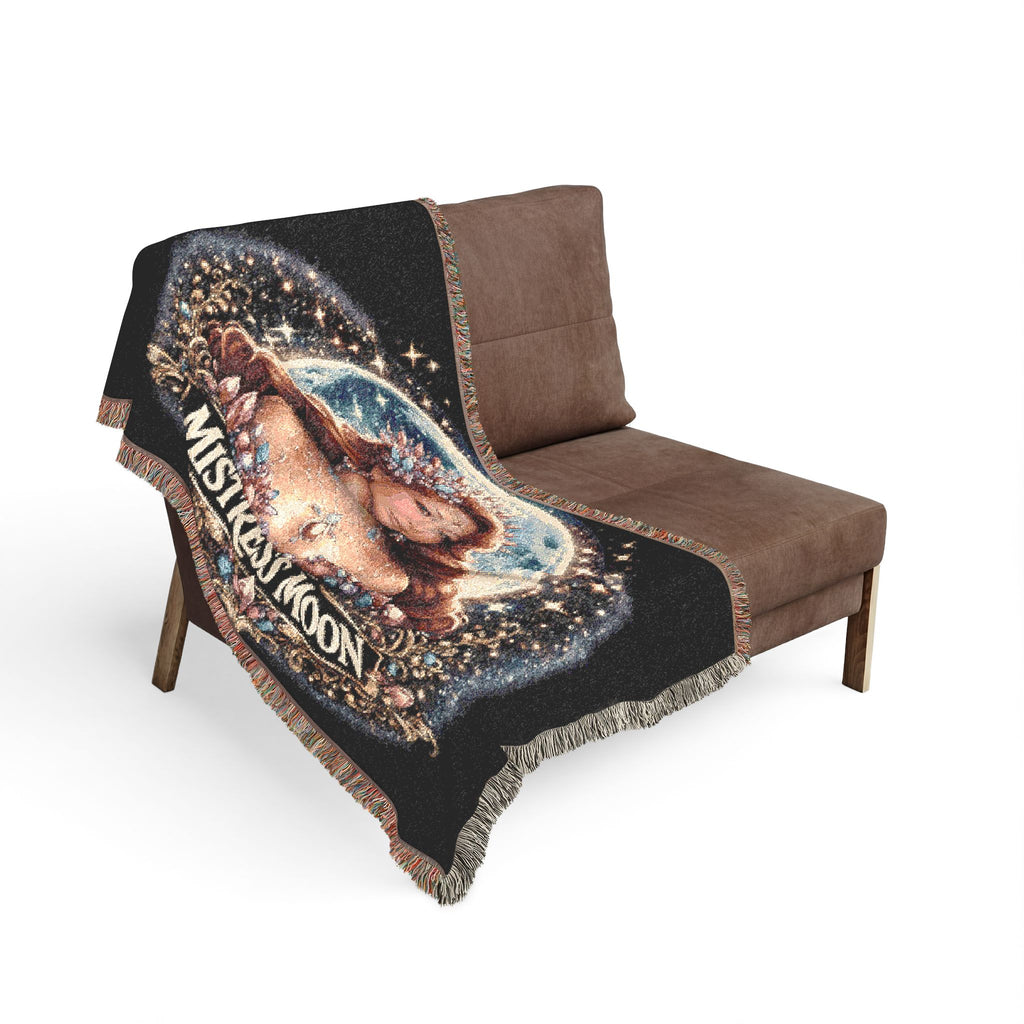 Mistress Moon Woven Blanket | Vintage Art Deco Goddess Throw mm6